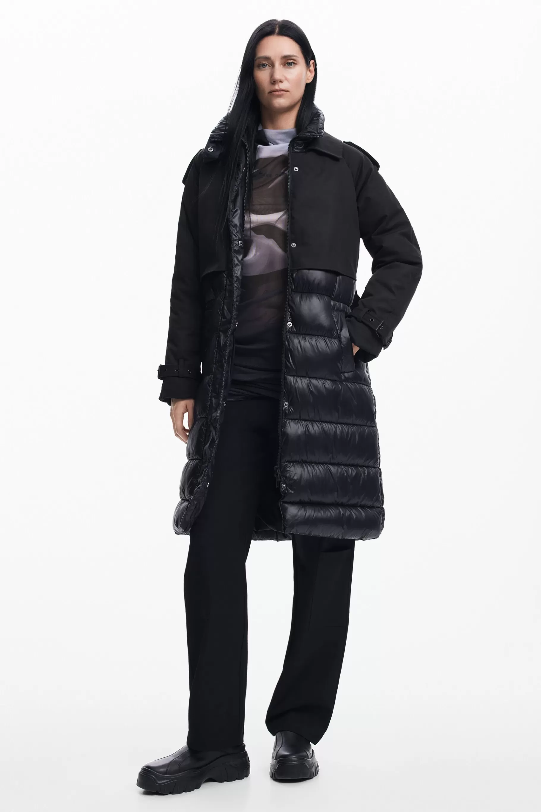 Desigual Abrigo acolchado combinado*Mujer Abrigos Y Chaquetas