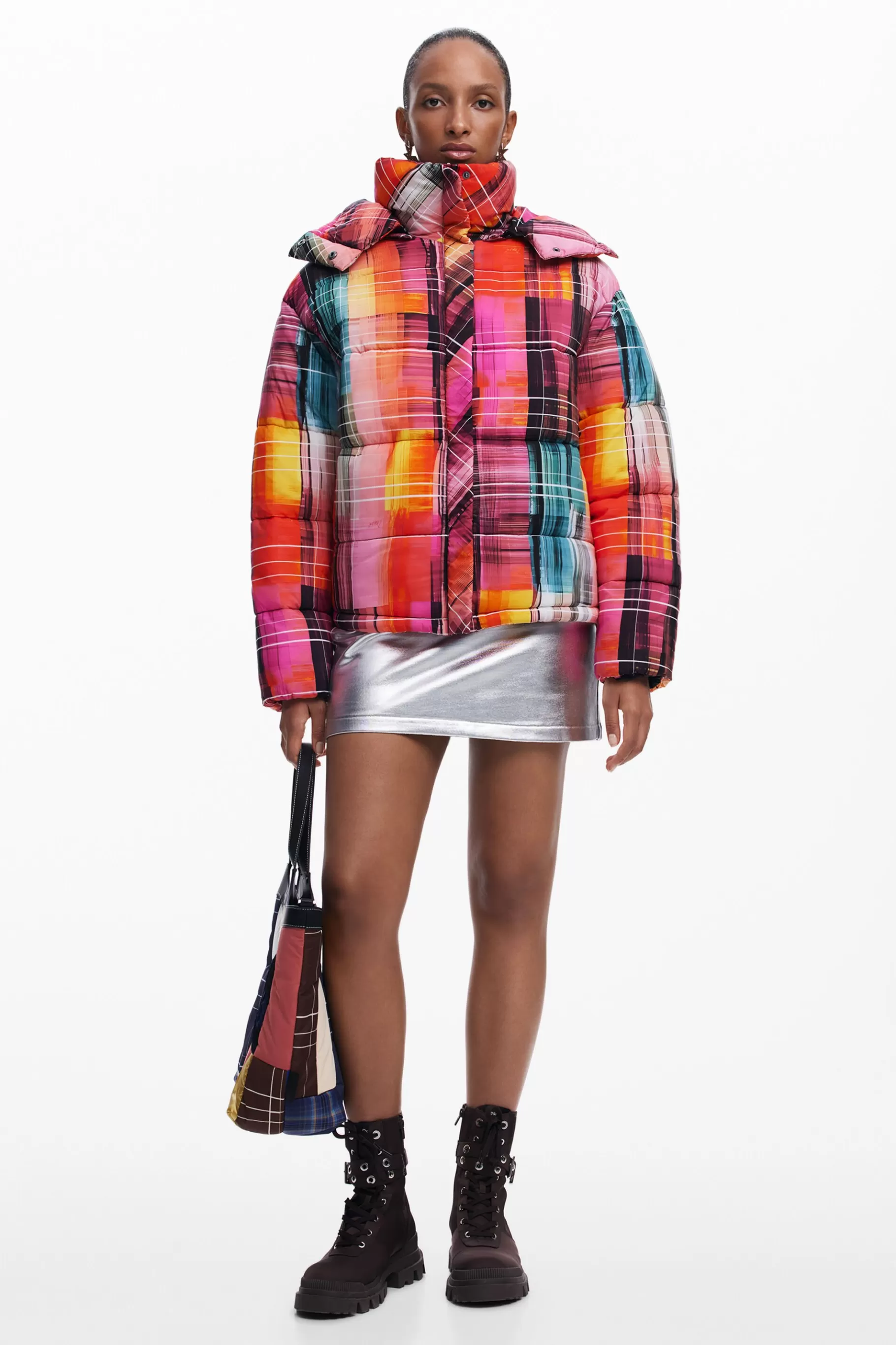 Desigual Abrigo acolchado cuadros*Mujer Abrigos Y Chaquetas