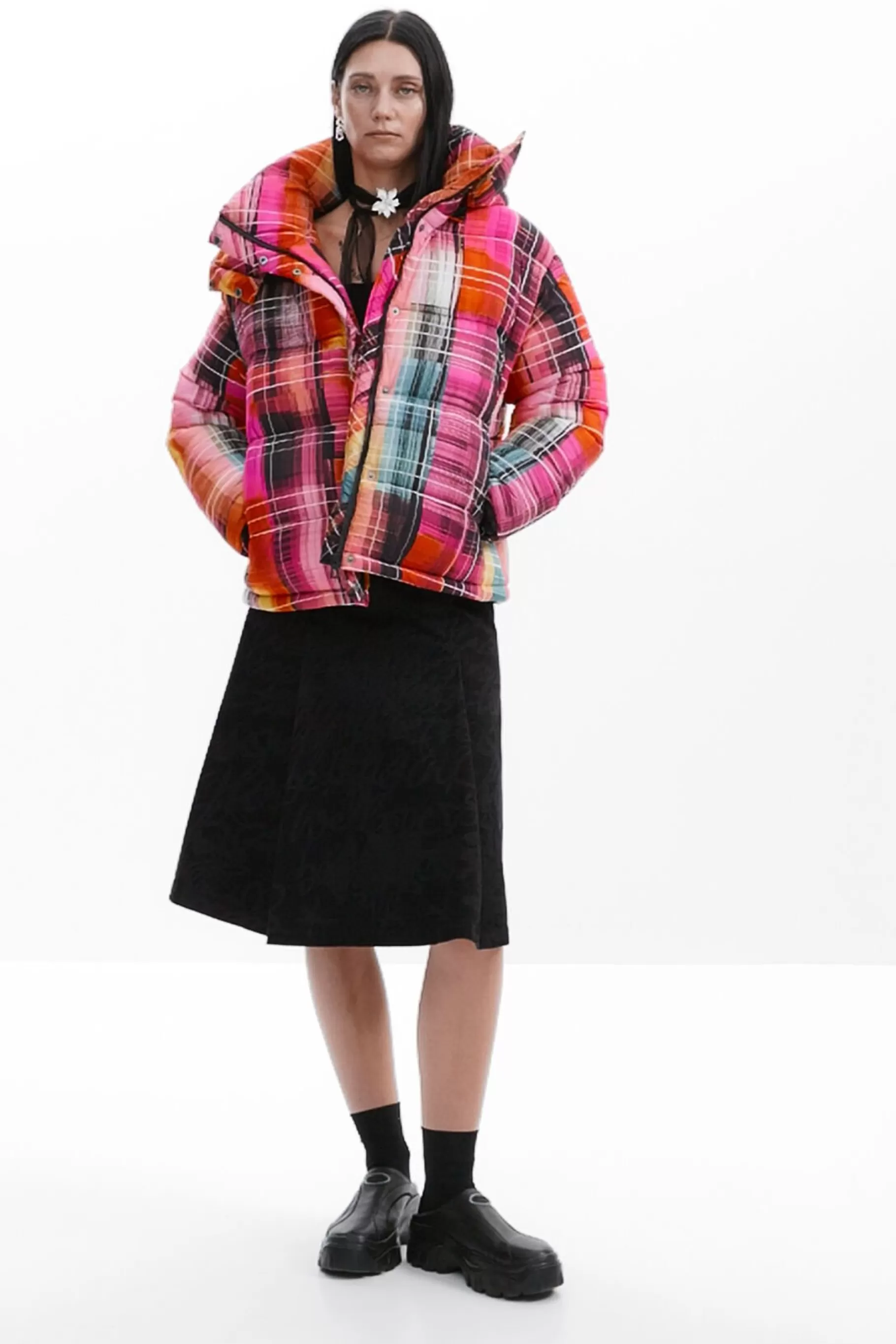 Desigual Abrigo acolchado cuadros*Mujer Abrigos Y Chaquetas