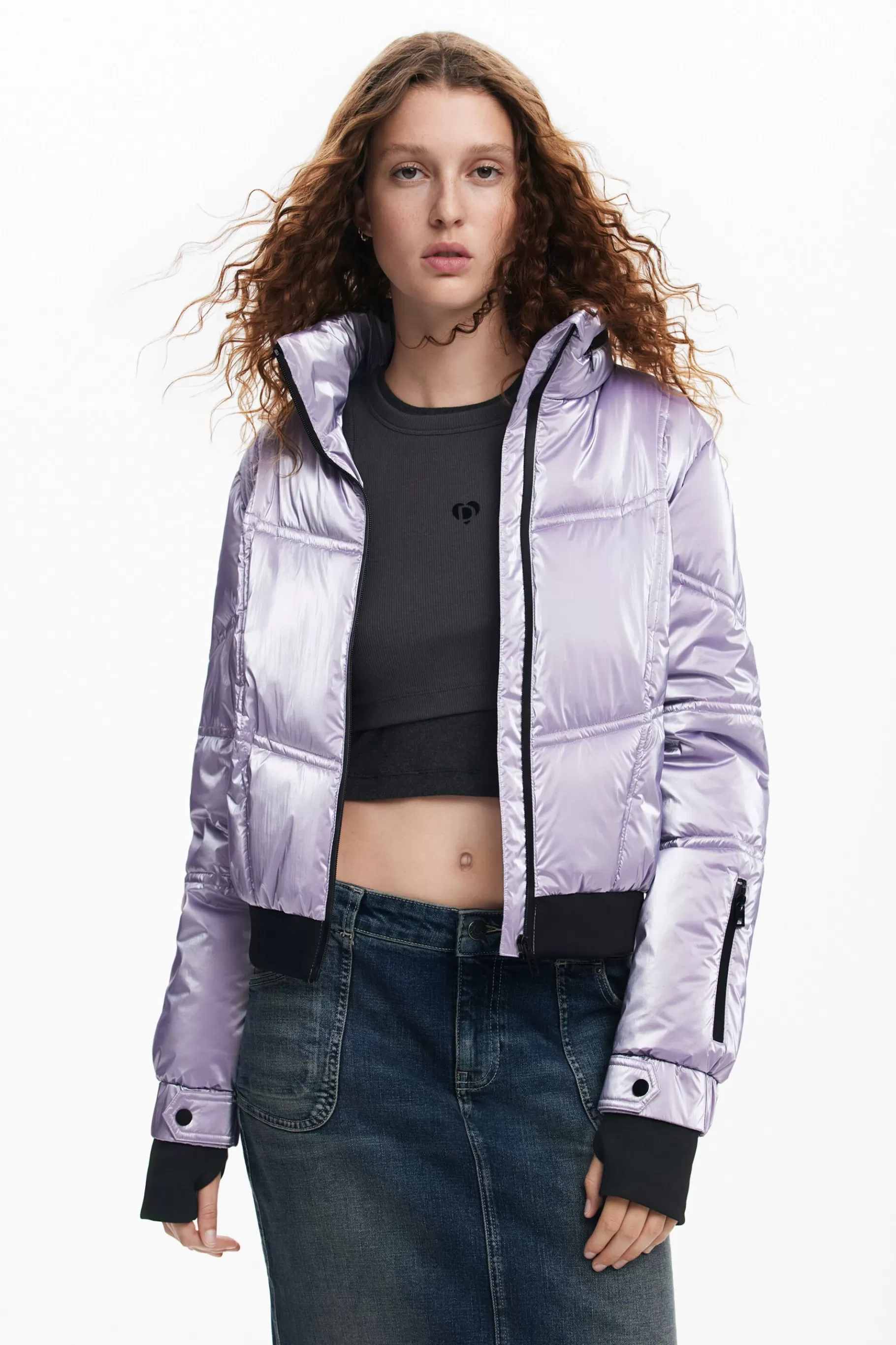 Desigual Abrigo acolchado metalizado*Mujer Abrigos Y Chaquetas