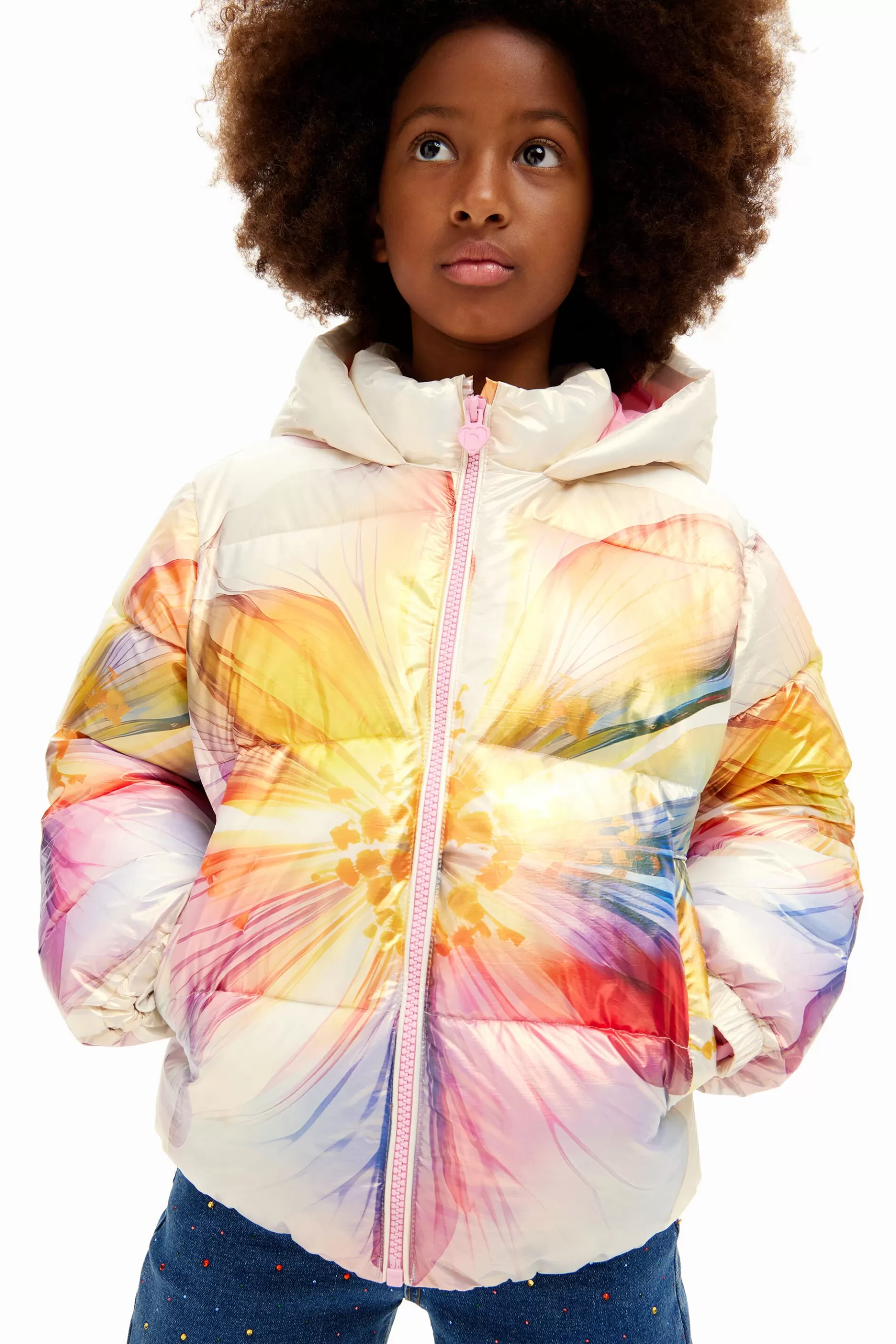 Desigual Abrigo floral metalizado* Abrigos Y Chaquetas