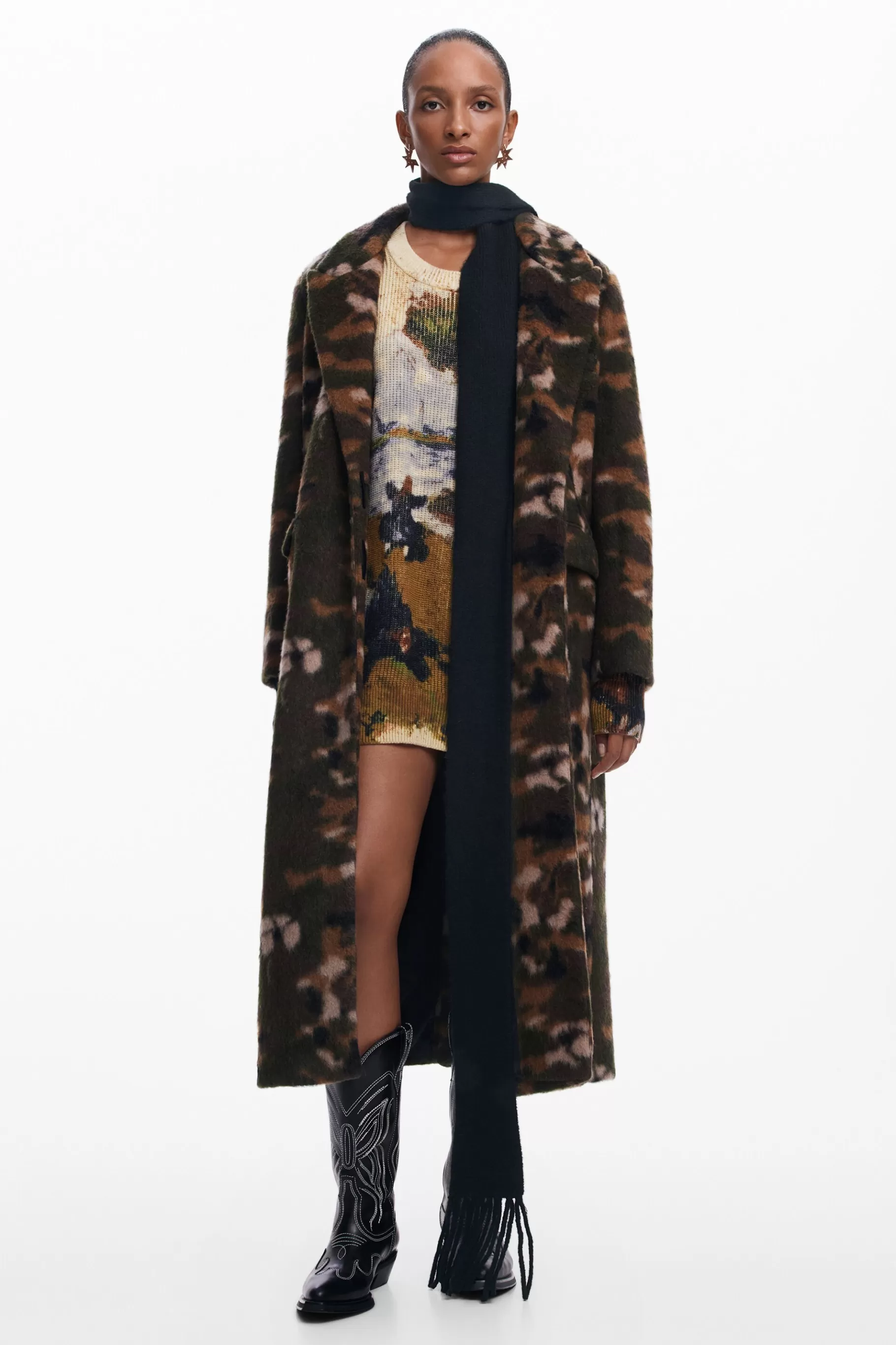 Desigual Abrigo largo estampado*Mujer Abrigos Y Chaquetas