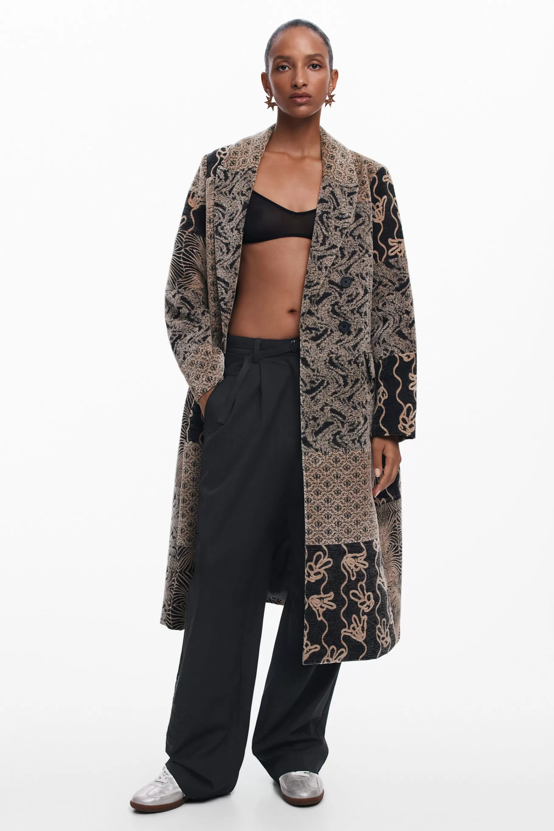 Desigual Abrigo largo patch*Mujer Abrigos Y Chaquetas