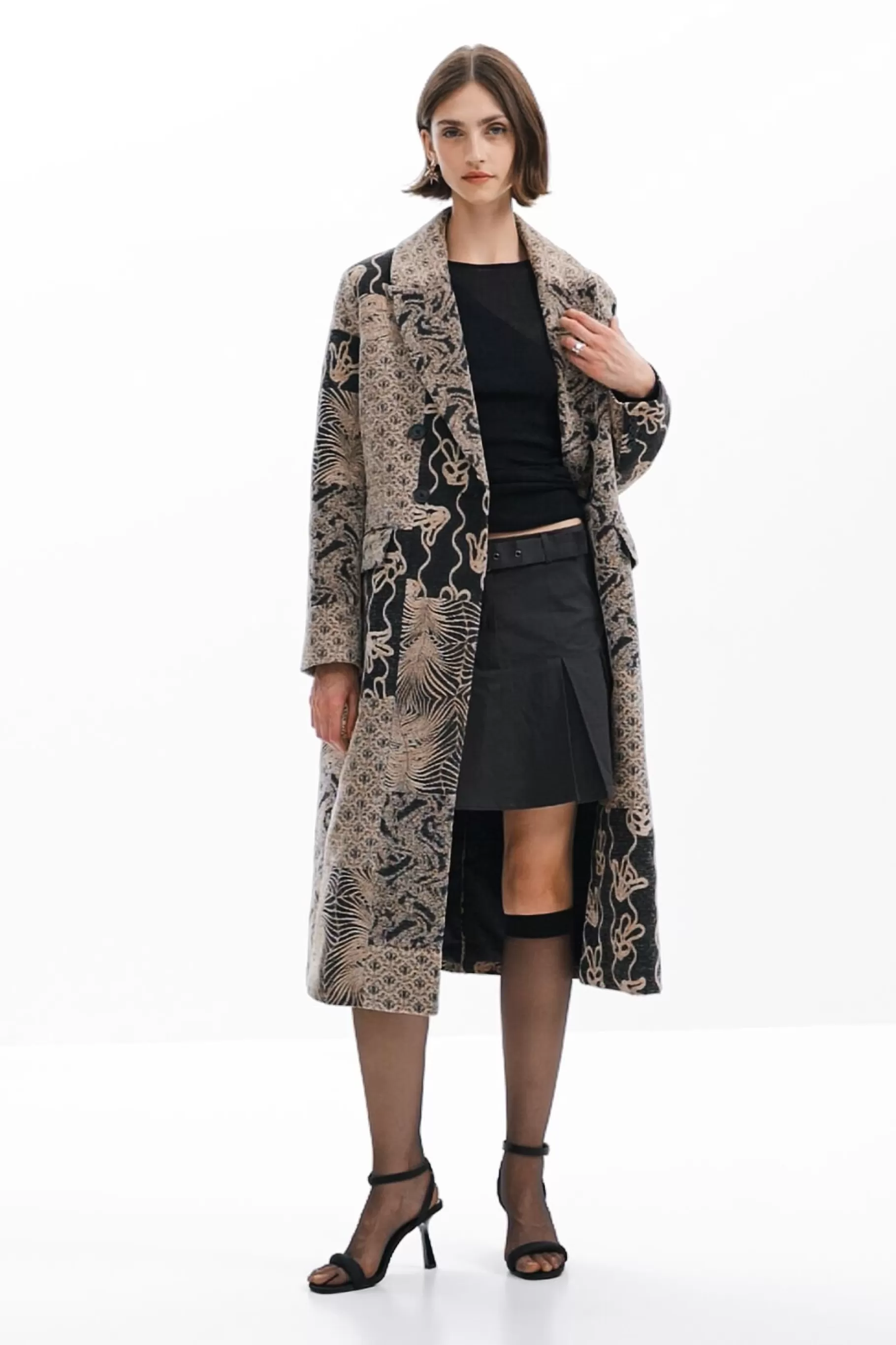 Desigual Abrigo largo patch*Mujer Abrigos Y Chaquetas