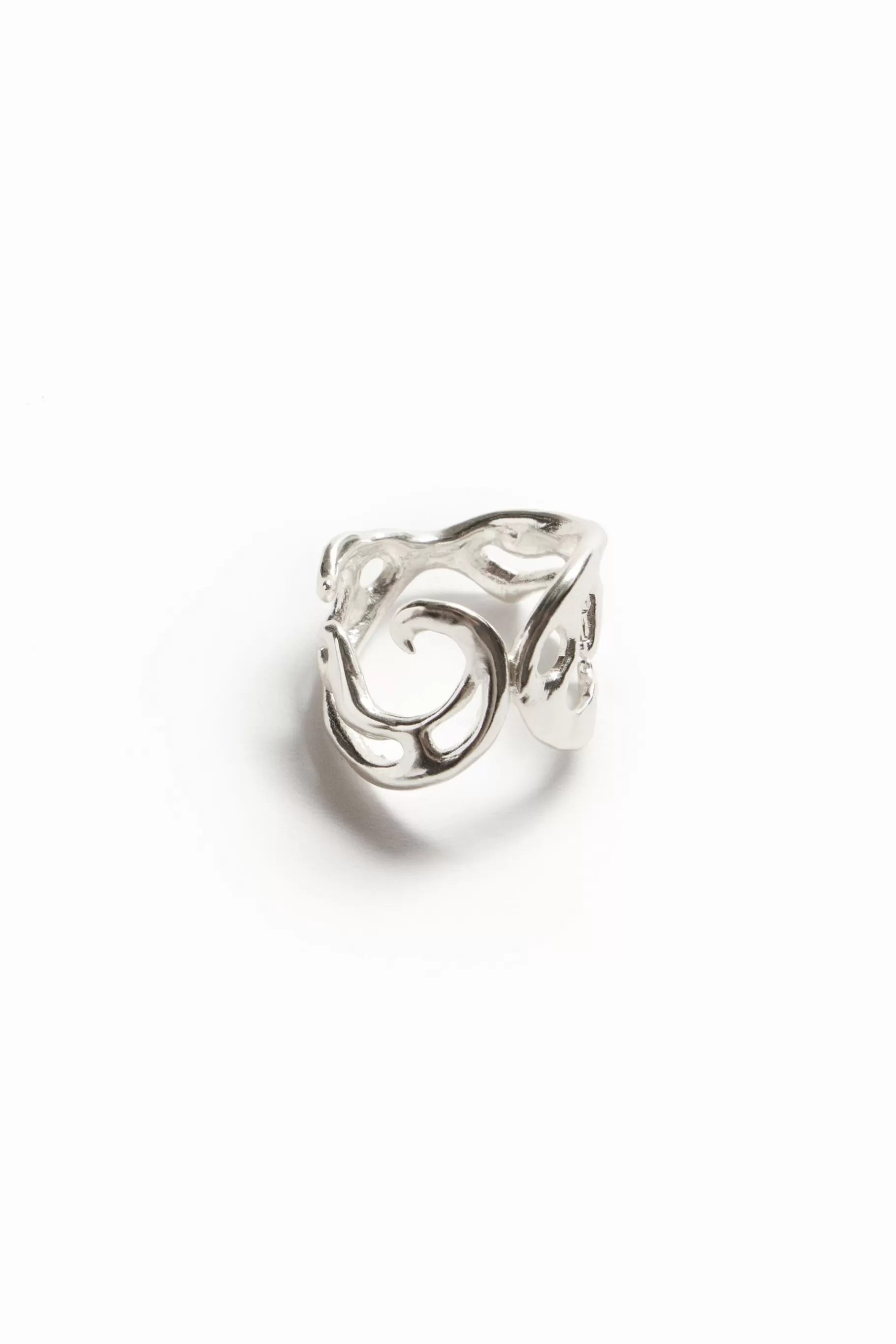 Desigual Anillo formas orgánicas baño plata Zalio*Mujer Joyería