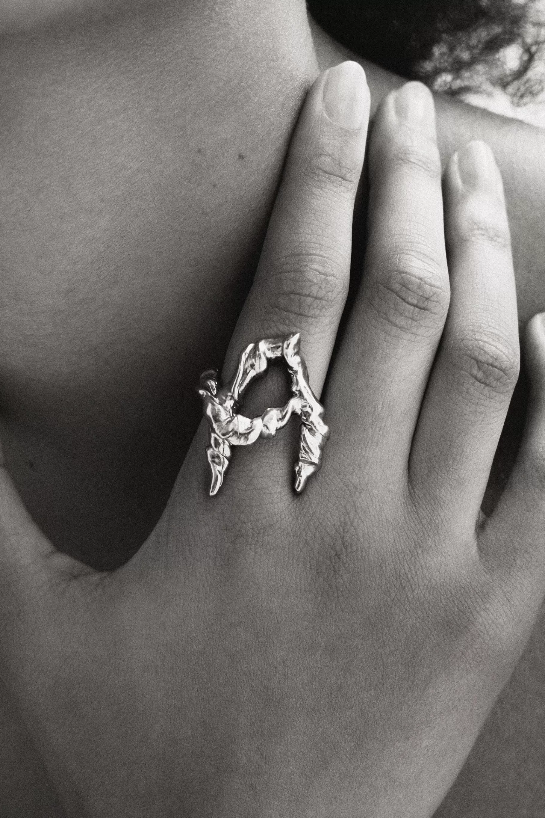 Desigual Anillo letra A baño plata Zalio*Mujer Joyería