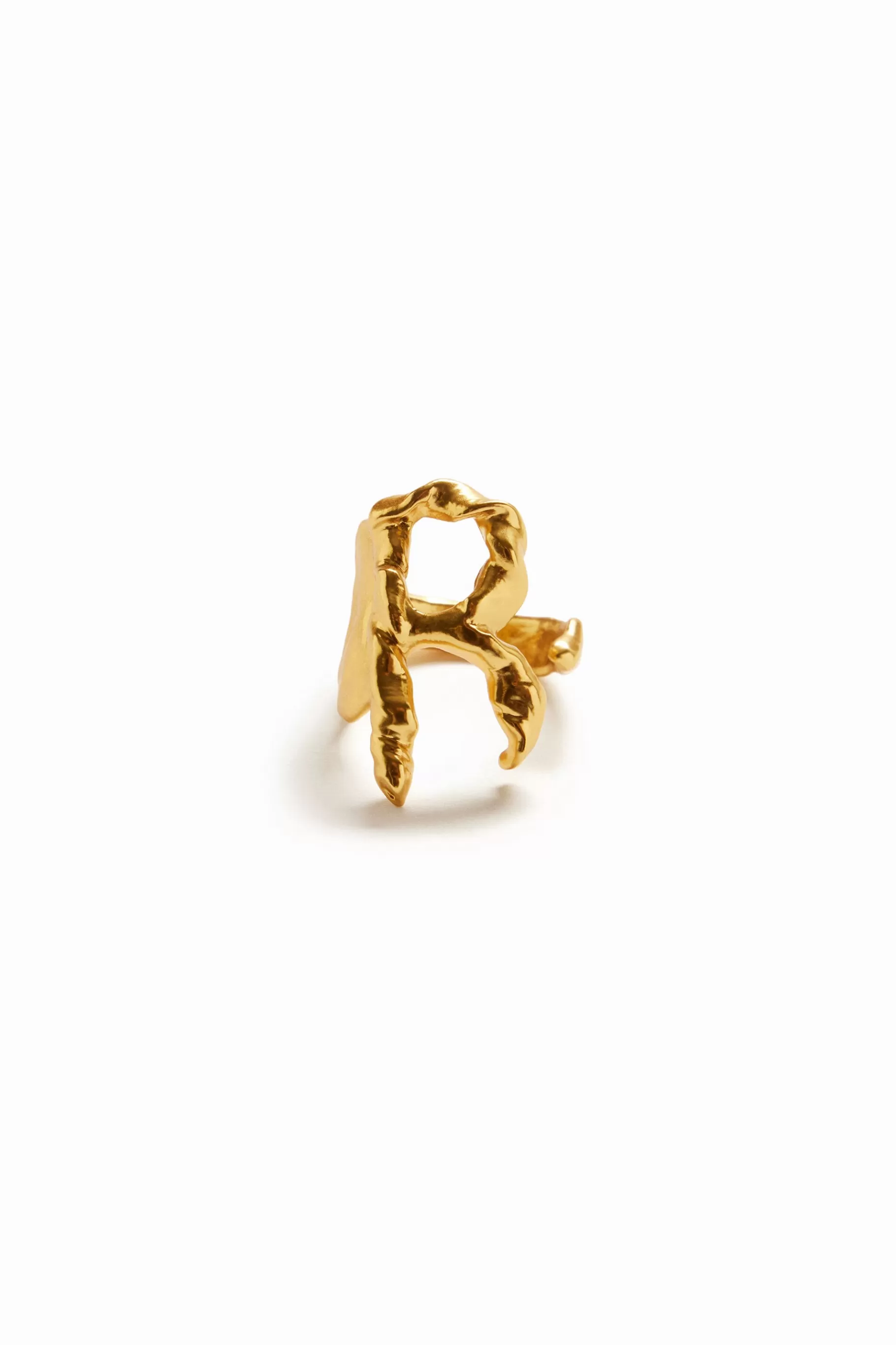 Desigual Anillo letra R baño oro Zalio*Mujer Joyería