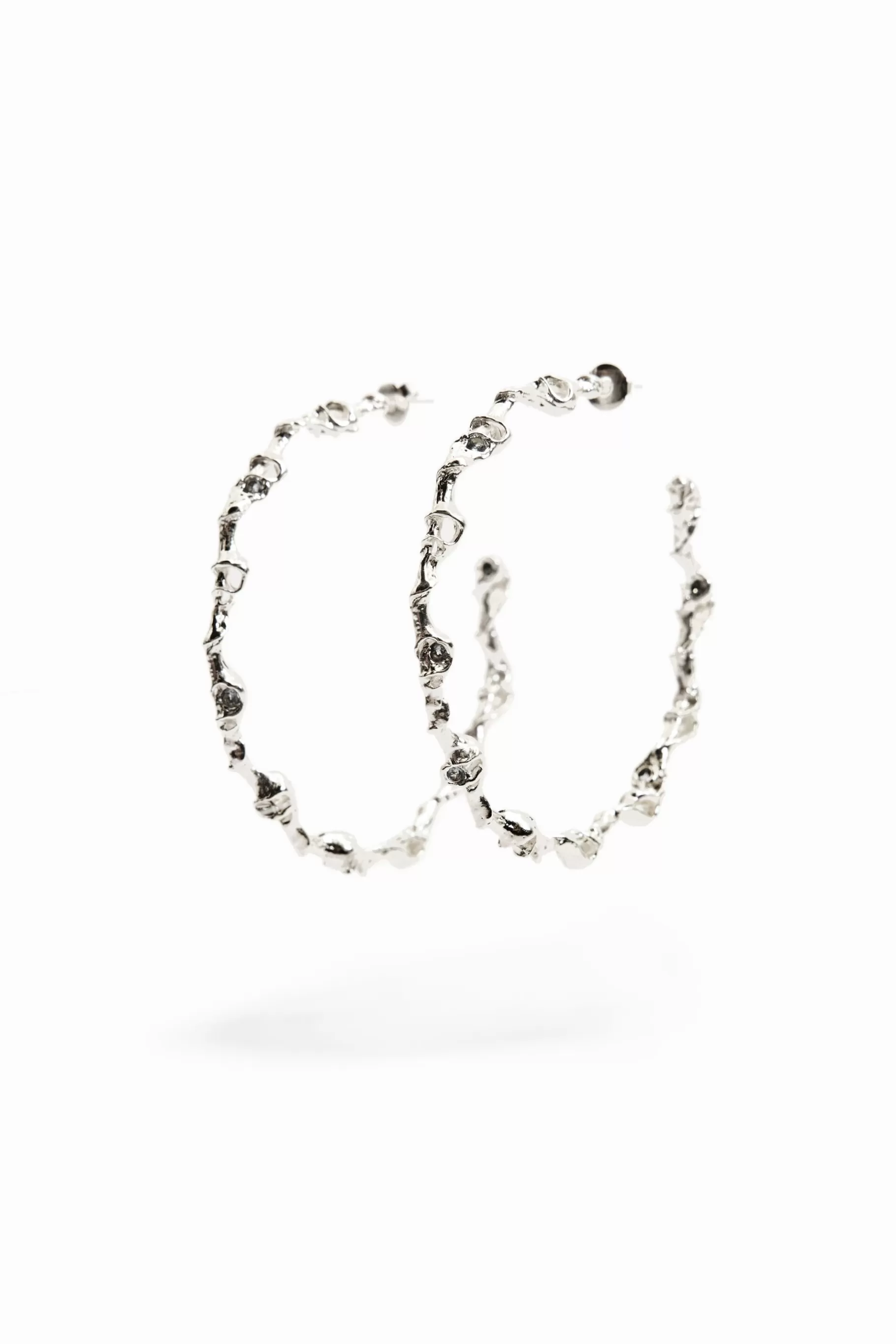 Desigual Aros XL baño plata Zalio*Mujer Joyería