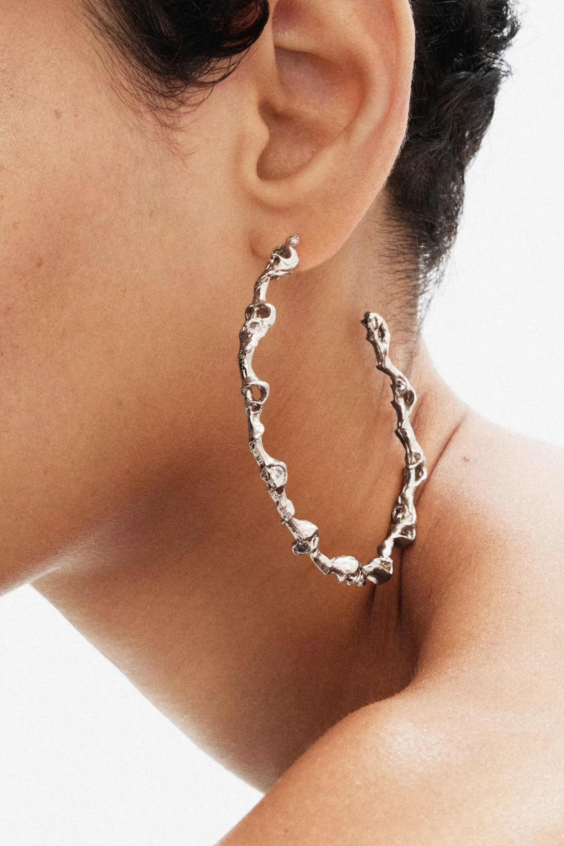 Desigual Aros XL baño plata Zalio*Mujer Joyería