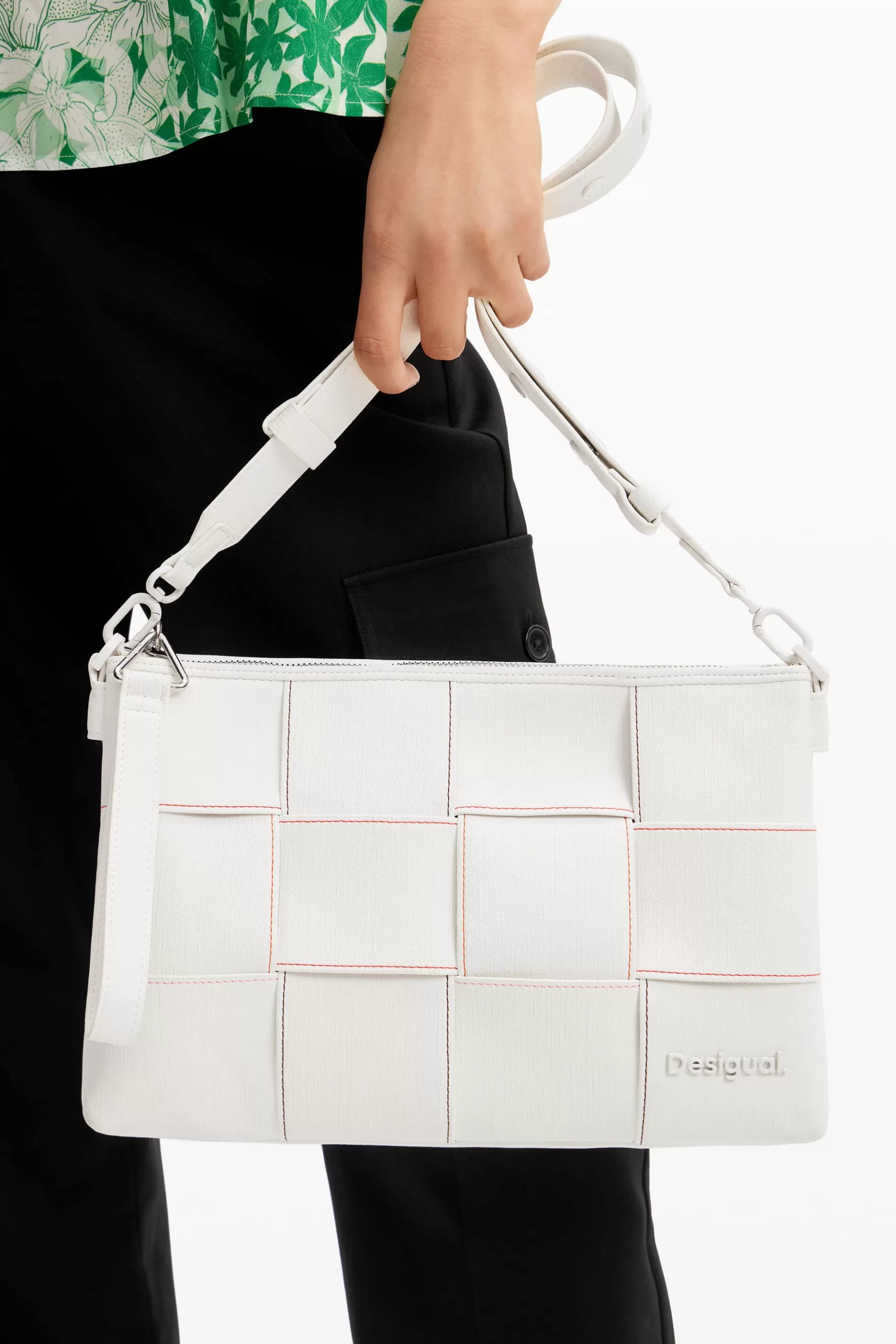 Desigual Bandolera M trenzado pespuntes*Mujer Bolsos