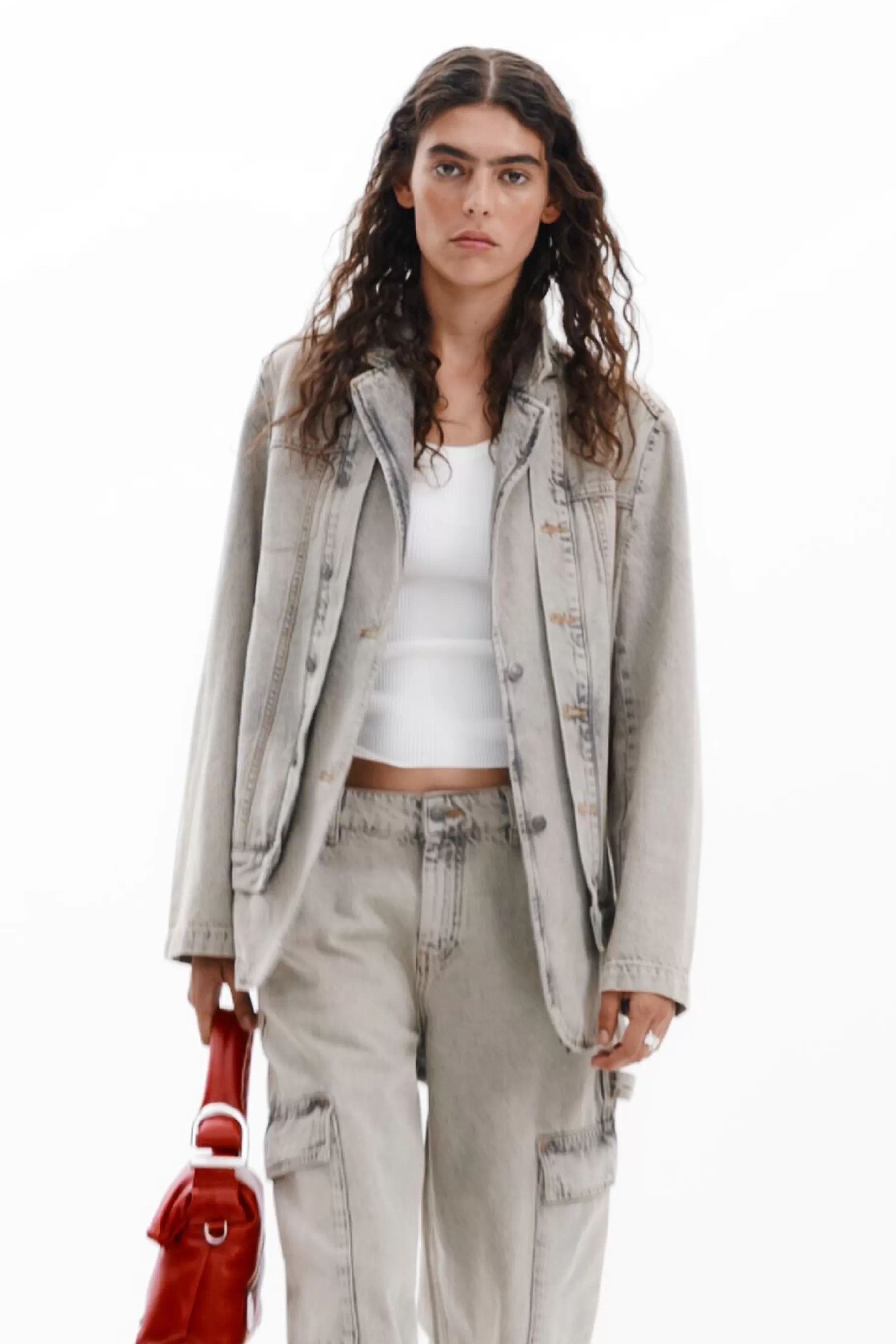 Desigual Blazer denim desgastado*Mujer Abrigos Y Chaquetas