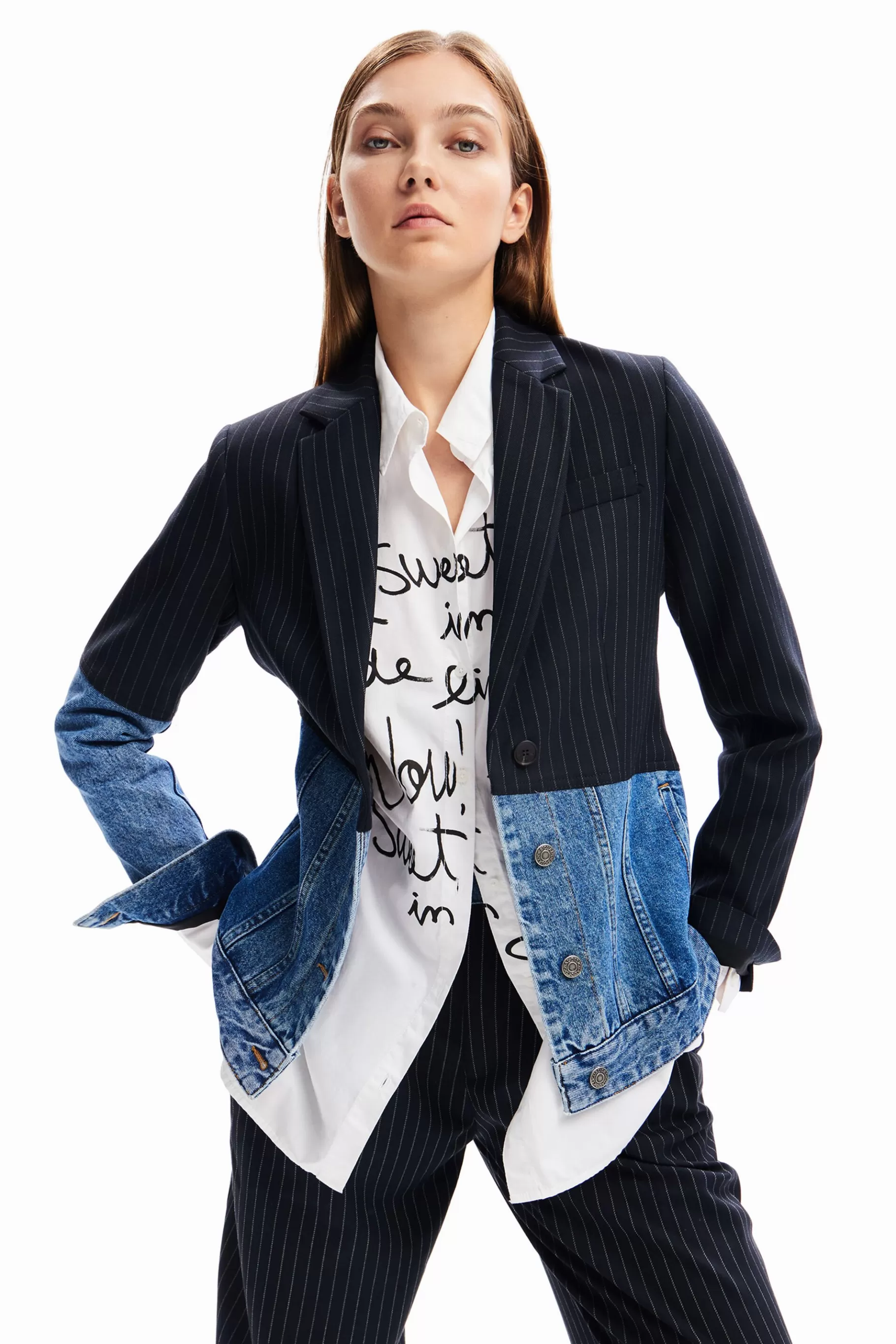 Desigual Blazer híbrida denim*Mujer Abrigos Y Chaquetas