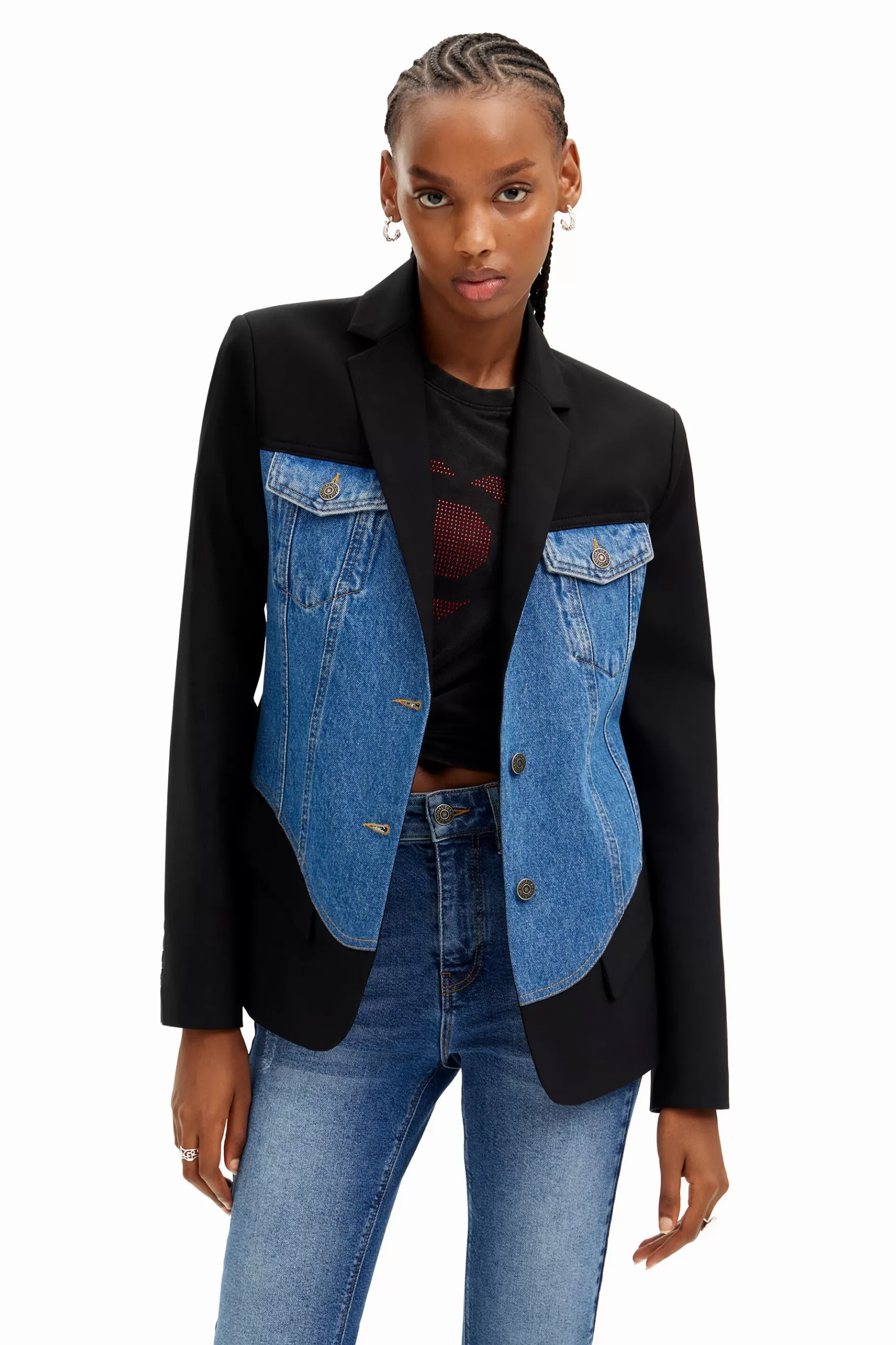 Desigual Blazer híbrida trucker*Mujer Abrigos Y Chaquetas