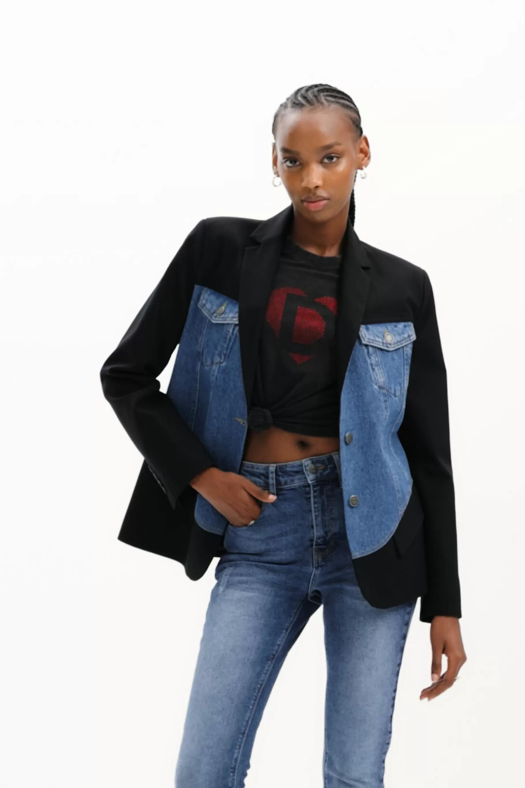 Desigual Blazer híbrida trucker*Mujer Abrigos Y Chaquetas
