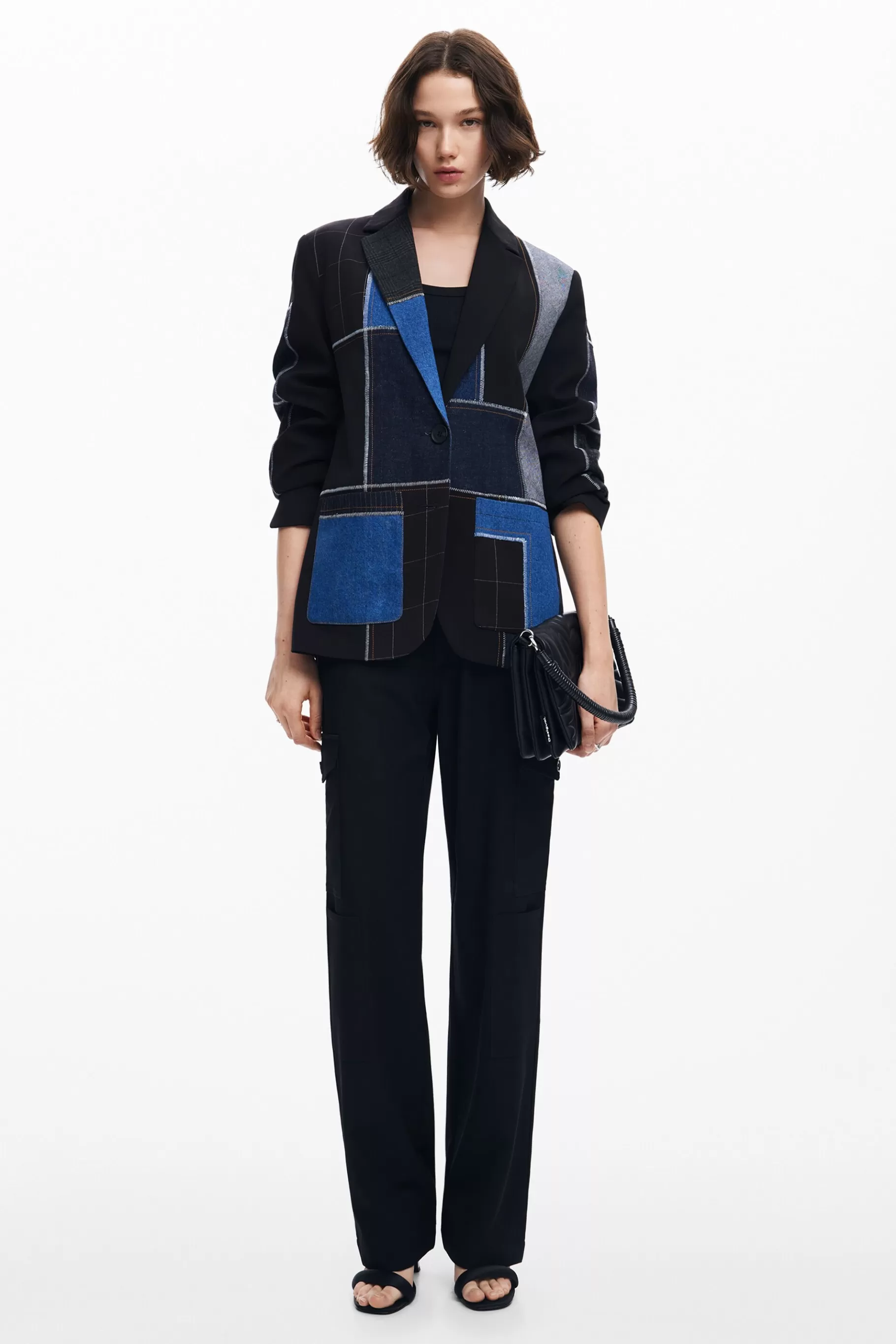 Desigual Blazer patchwork combinada*Mujer Abrigos Y Chaquetas