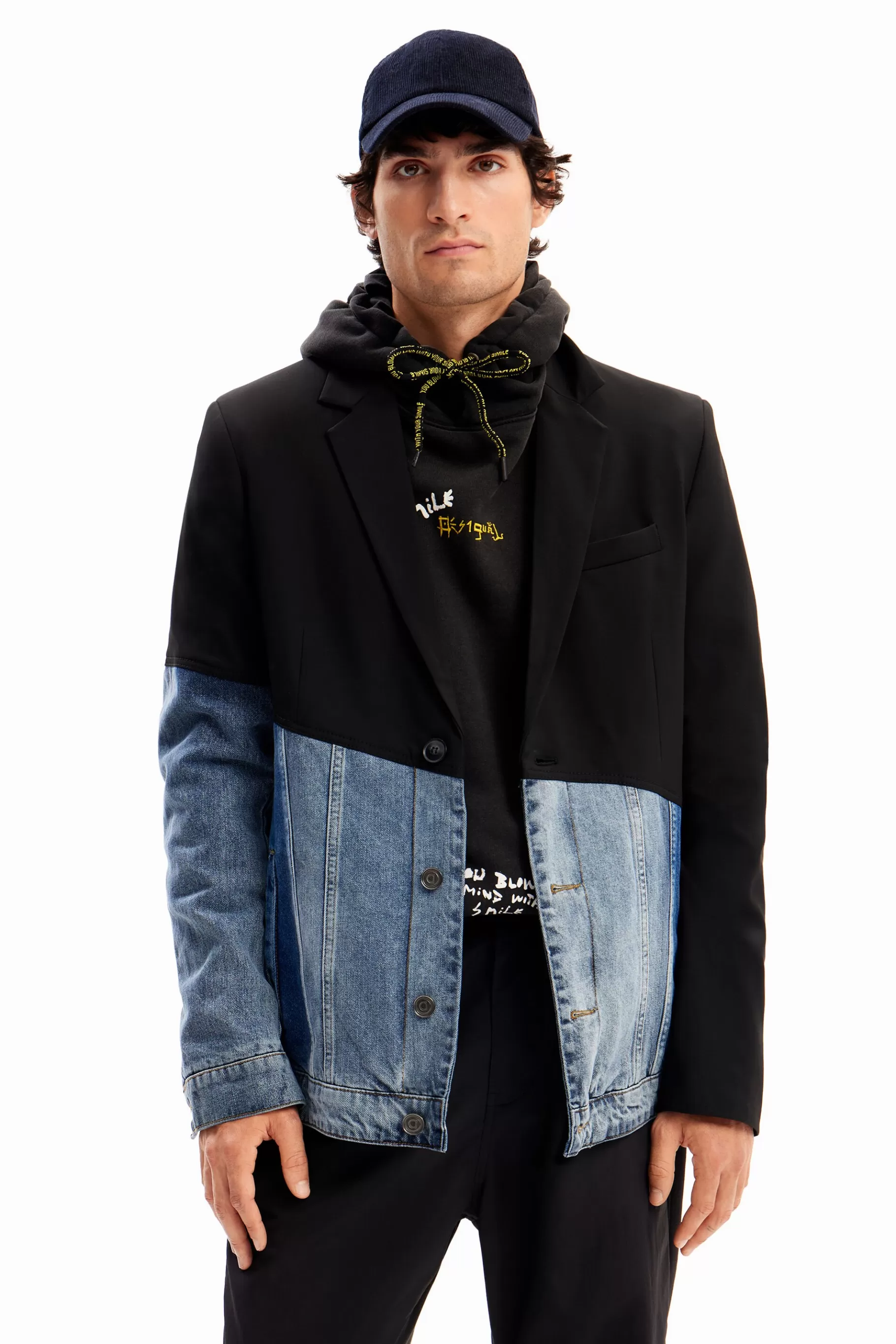 Desigual Blazer vaquera bimateria*Hombre Abrigos Y Chaquetas