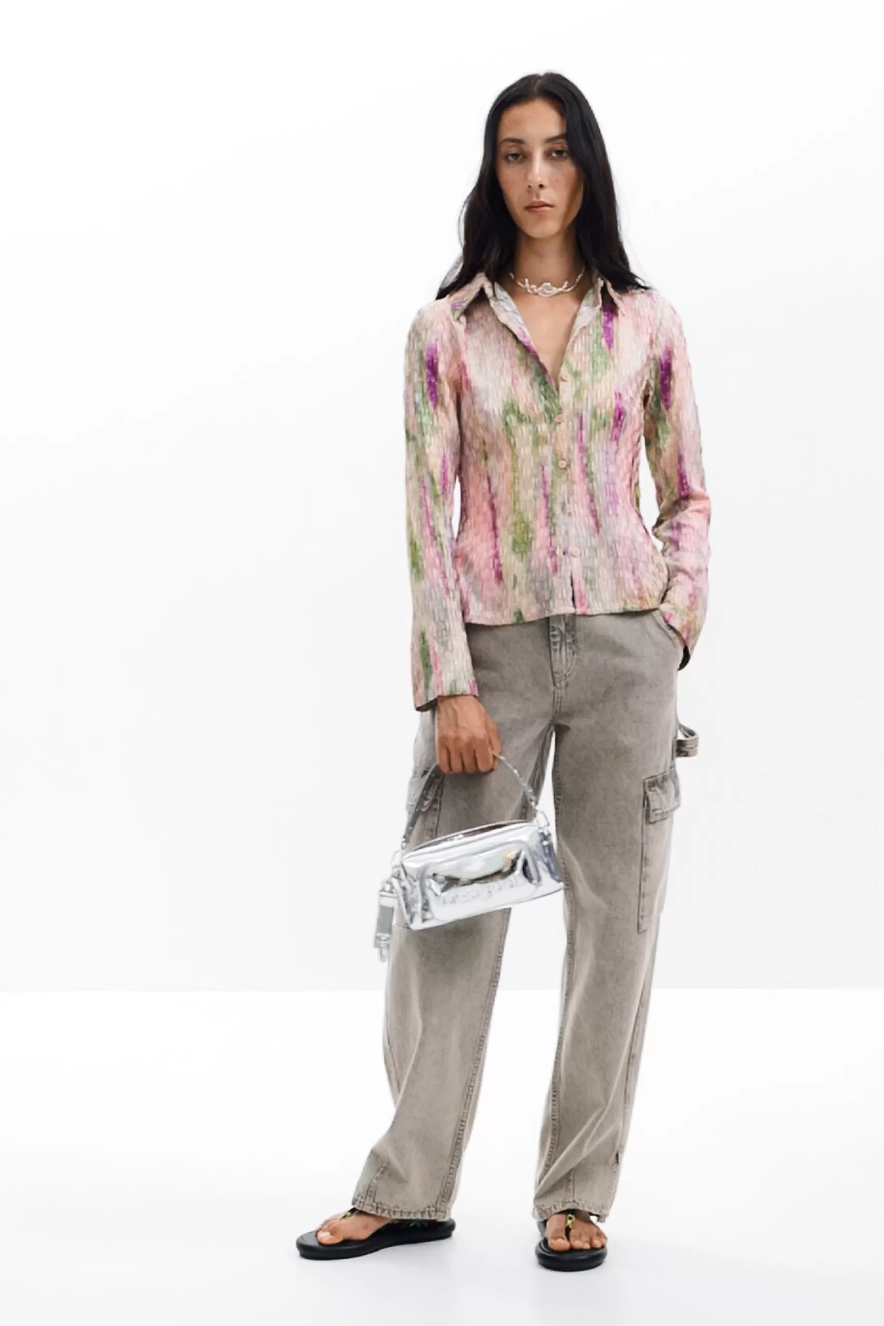 Desigual Blusa acuarela difuminada*Mujer Camisas Y Blusas