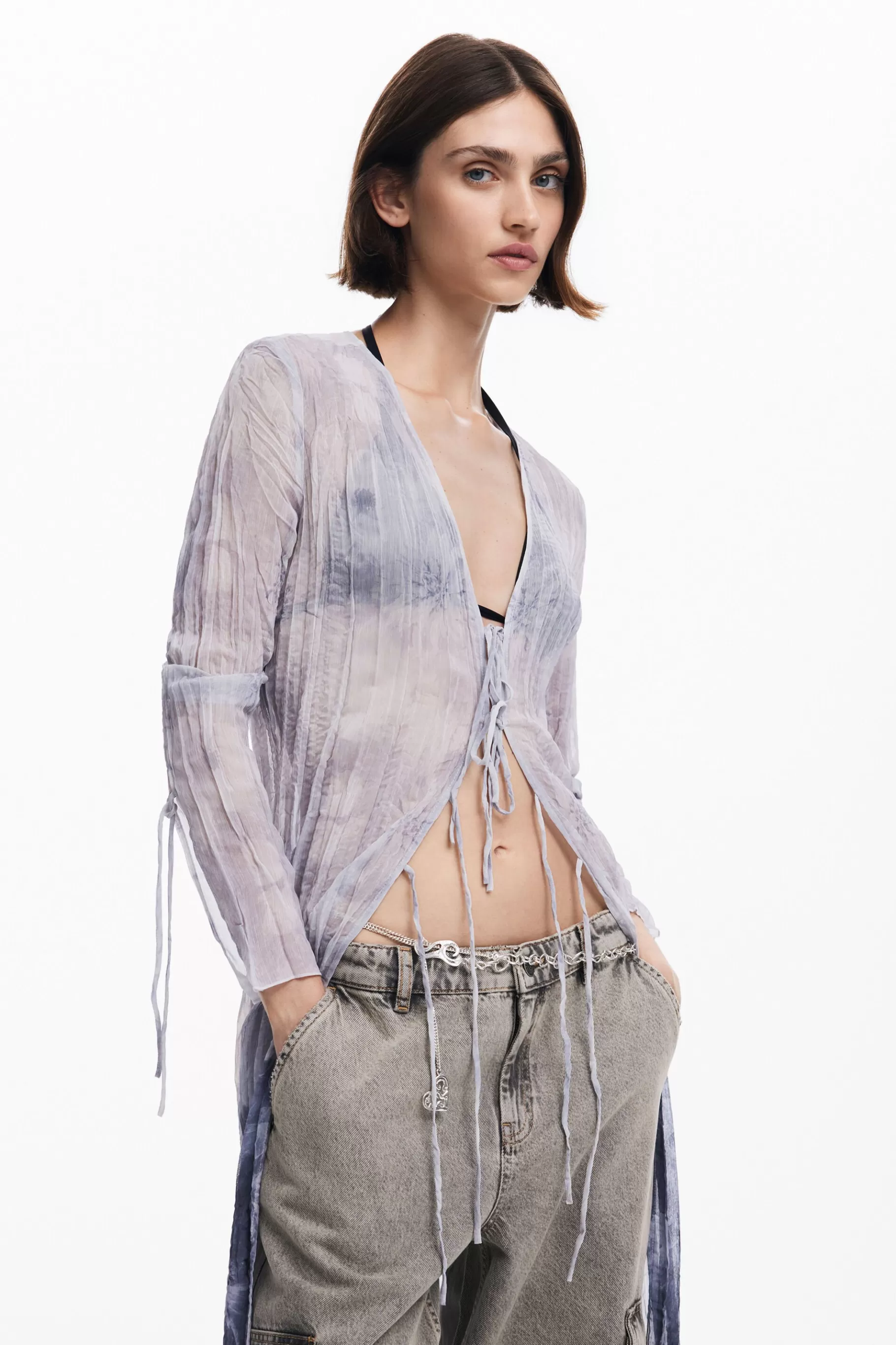 Desigual Blusa cuello pico volantes*Mujer Camisas Y Blusas | Vestidos Y Monos