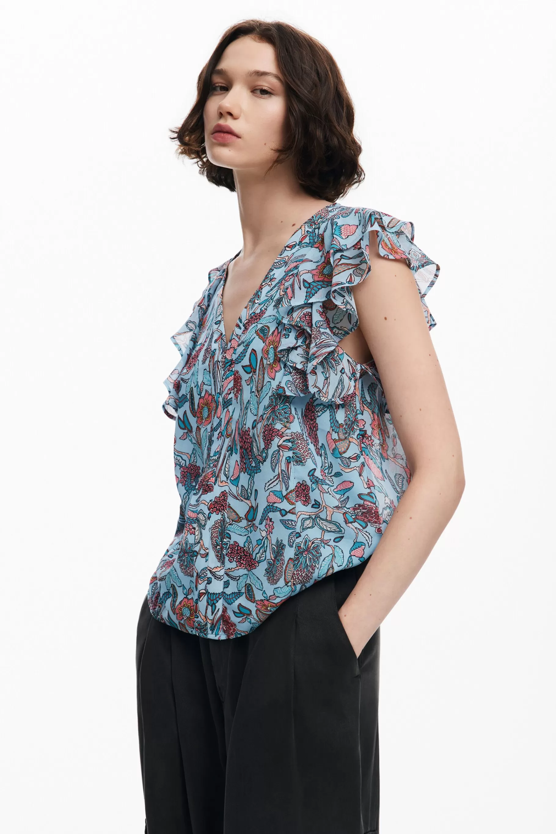 Desigual Blusa estampado flores*Mujer Camisas Y Blusas