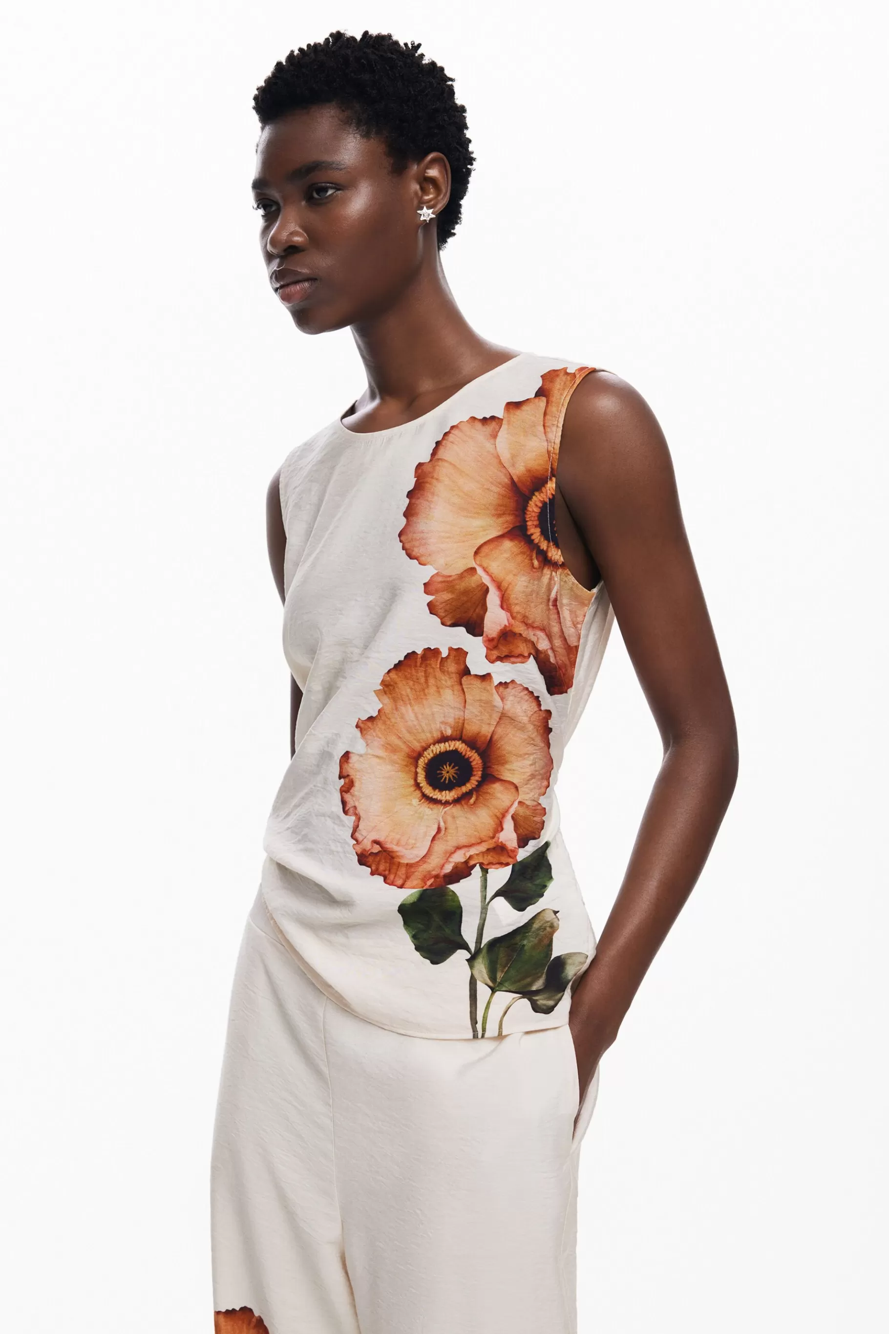 Desigual Blusa flor*Mujer Camisas Y Blusas