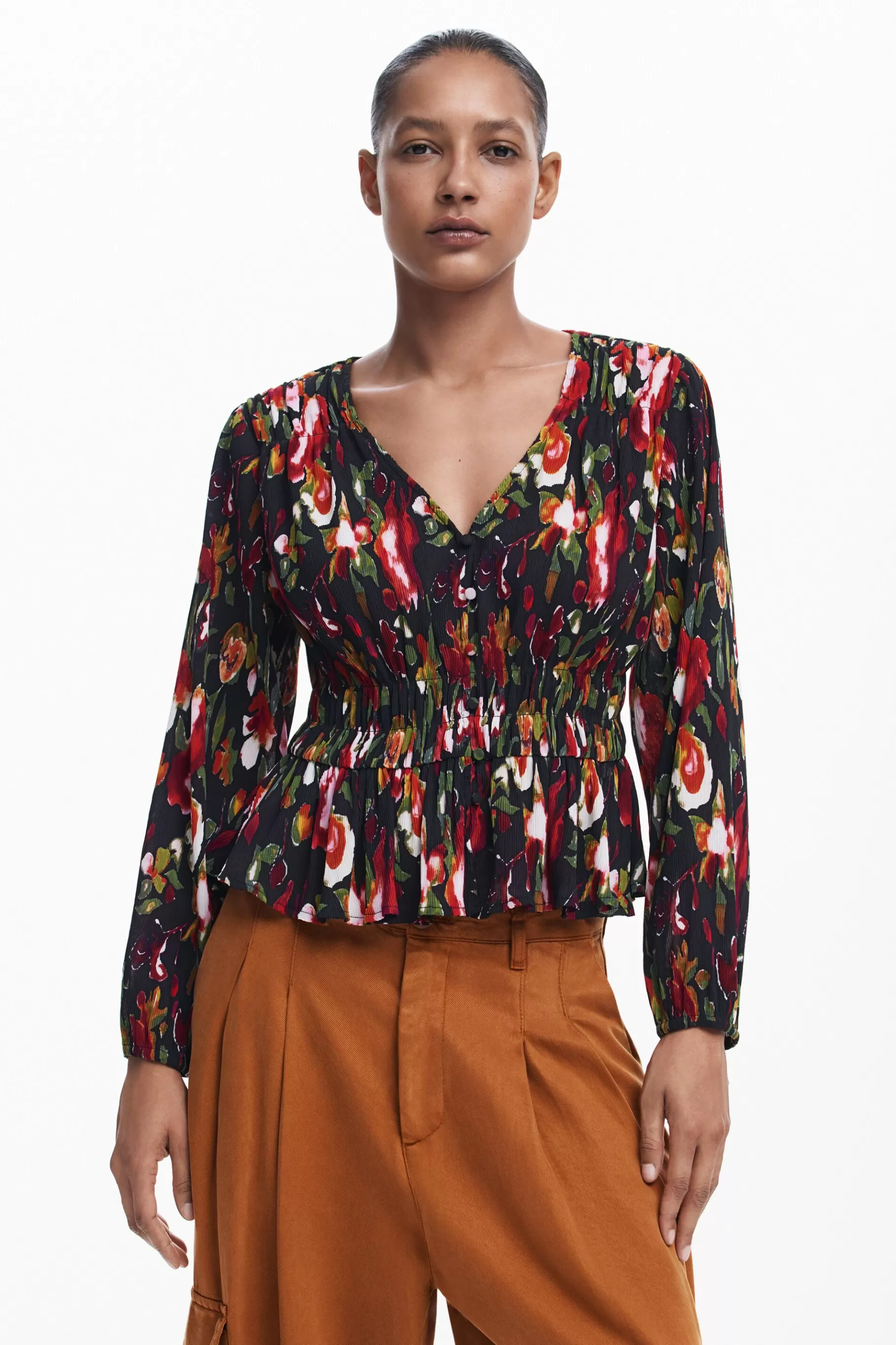 Desigual Blusa flores*Mujer Camisas Y Blusas