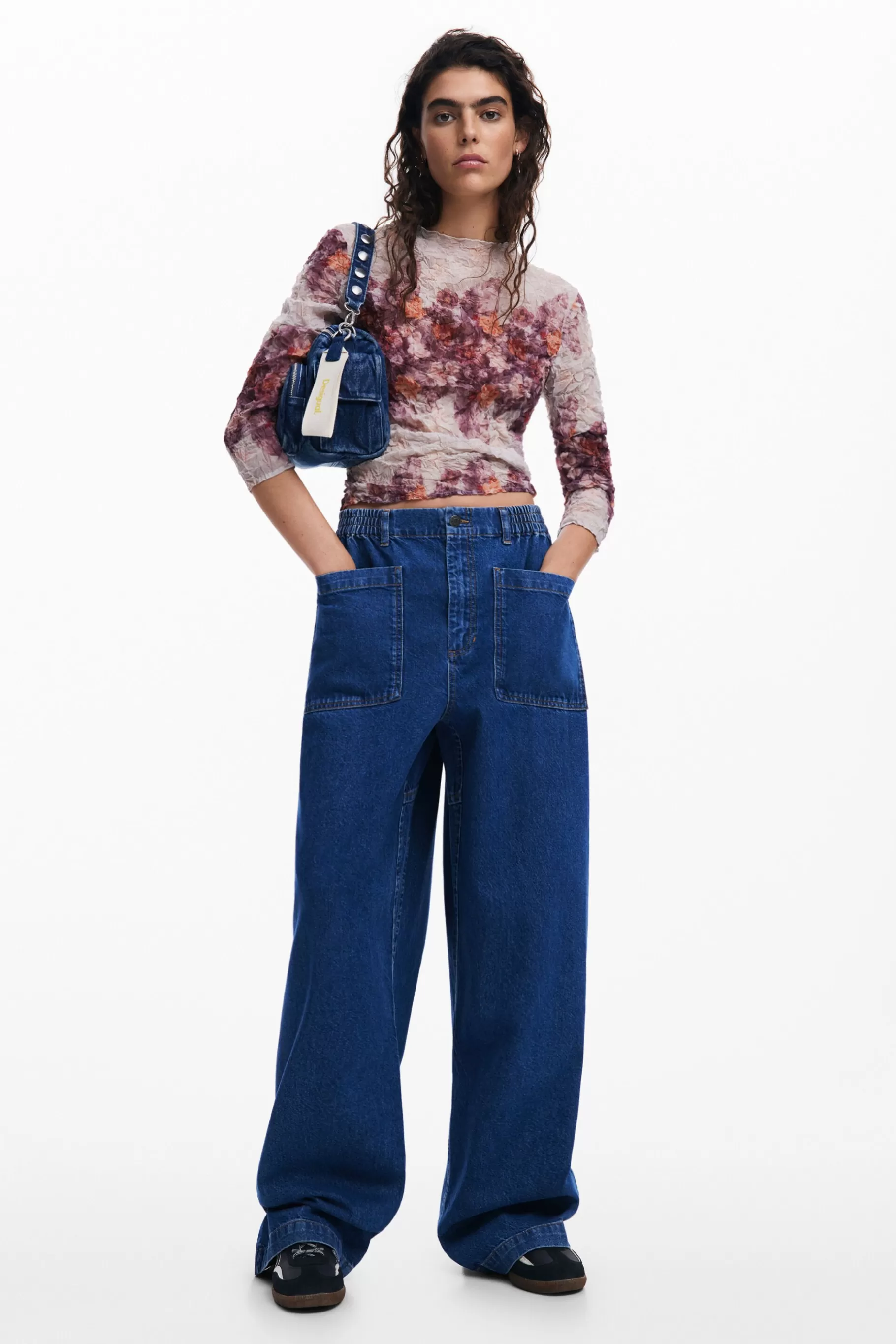 Desigual Blusa flores con textura*Mujer Camisas Y Blusas