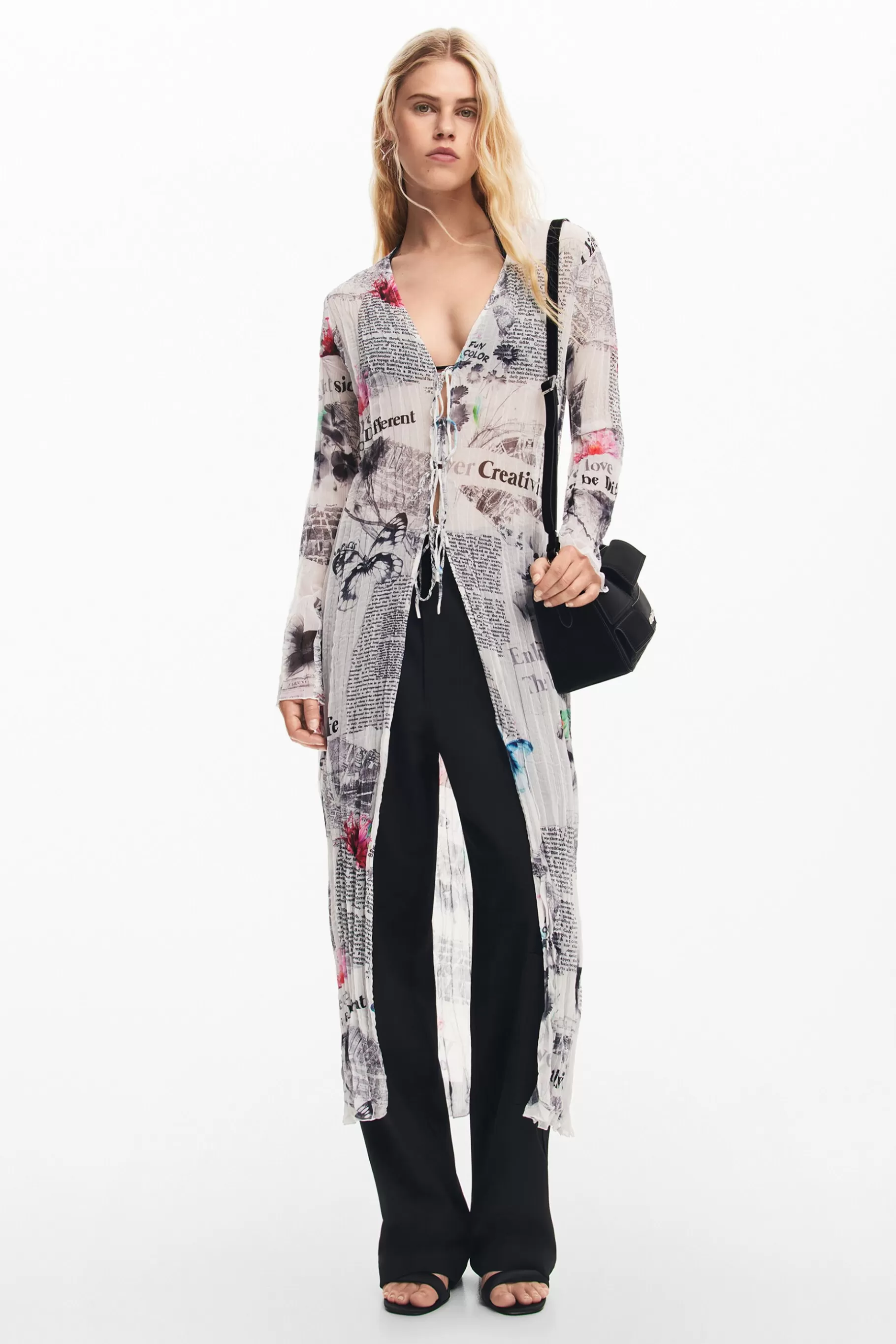 Desigual Blusa larga estampado periódico*Mujer Camisas Y Blusas | Vestidos Y Monos