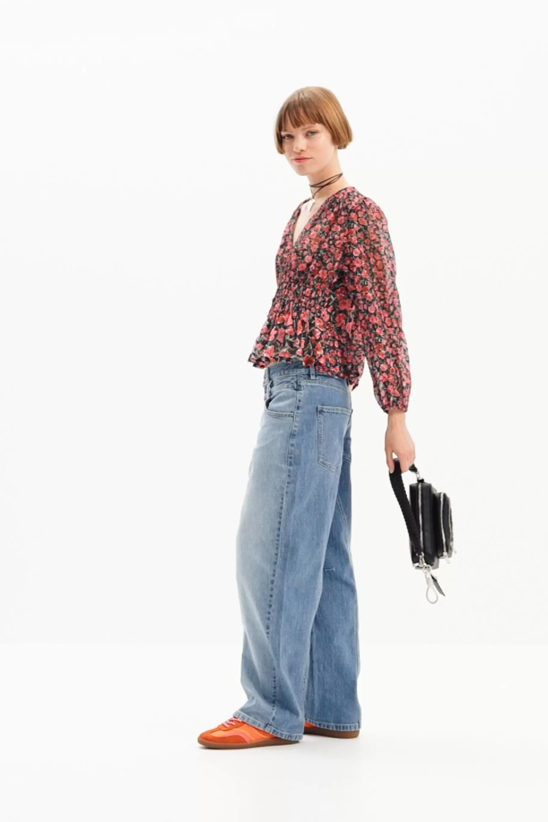 Desigual Blusa plumeti flores*Mujer Camisas Y Blusas