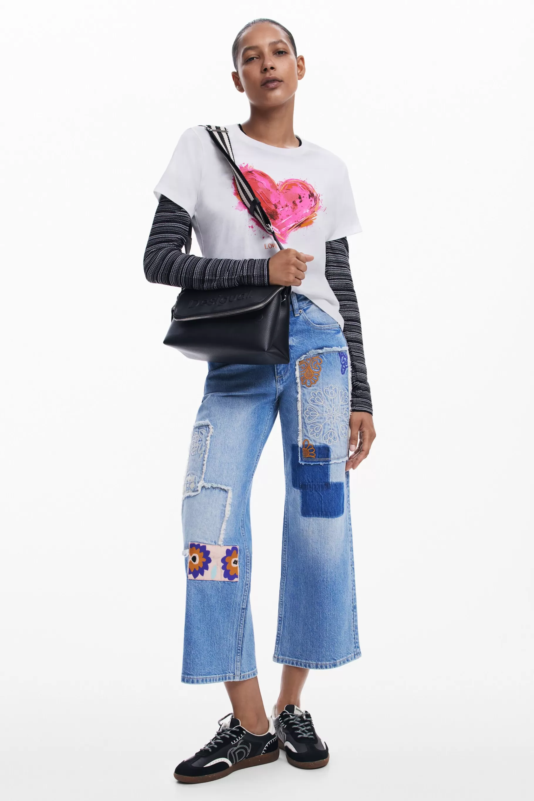 Desigual Bolso bandolera M Half Logo*Mujer Bolsos