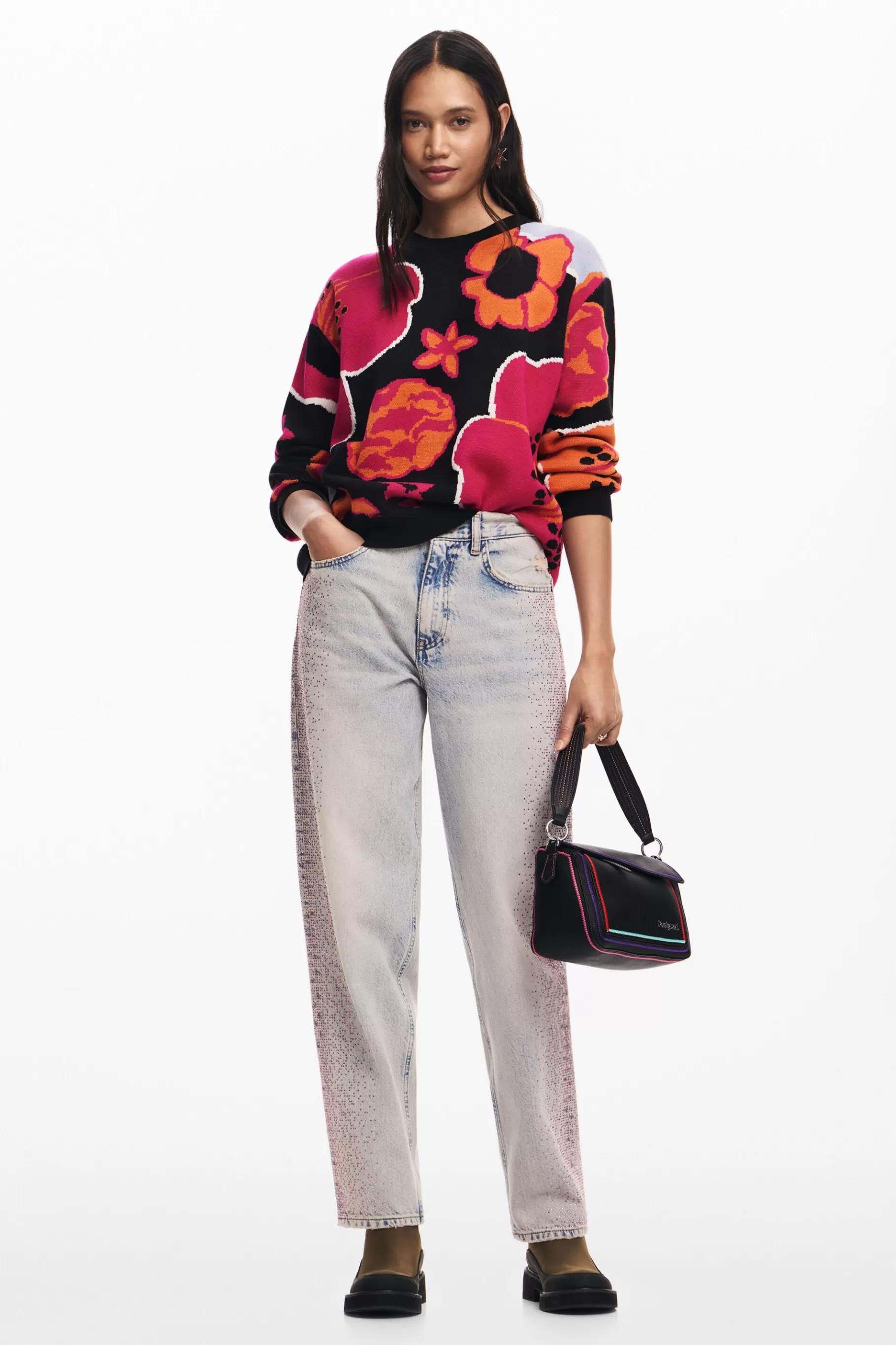 Desigual Bolso de mano multilineal cremallera*Mujer Bolsos