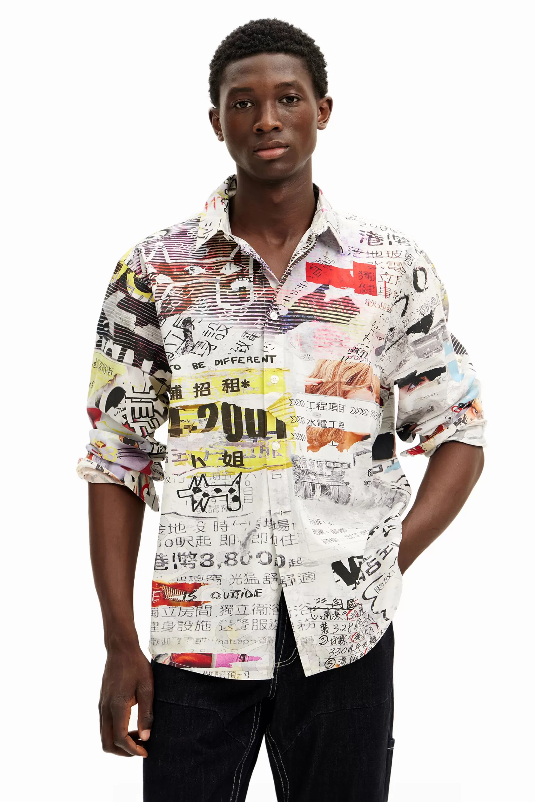 Desigual Camisa con diseño de prensa japonesa*Hombre Camisetas | Camisas