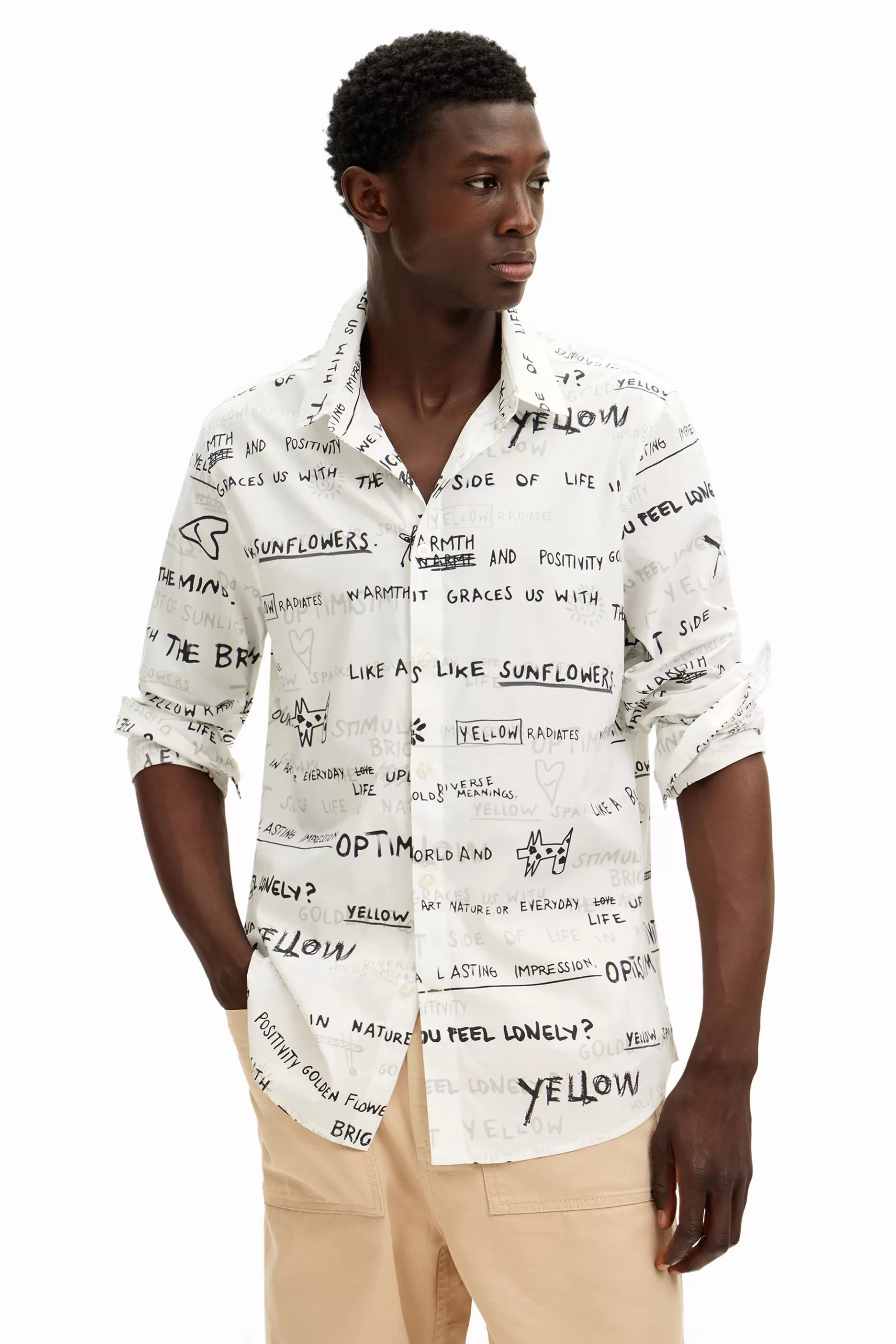Desigual Camisa de manga larga lettering*Hombre Camisetas | Camisas