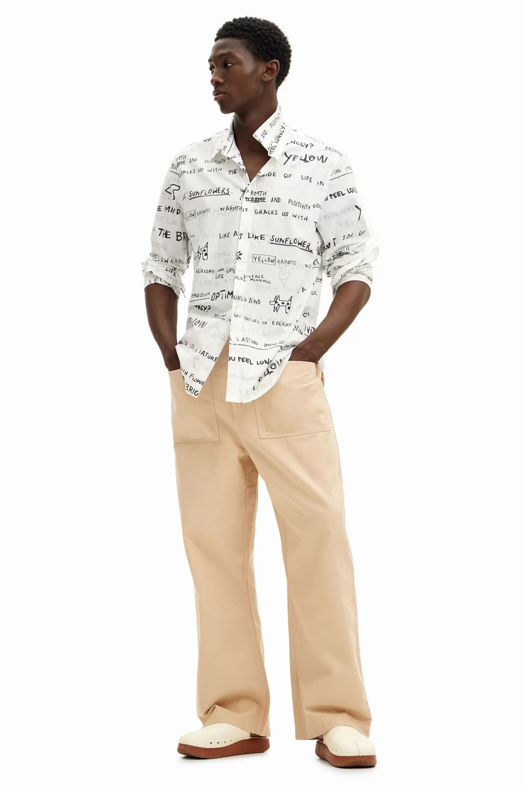 Desigual Camisa de manga larga lettering*Hombre Camisetas | Camisas