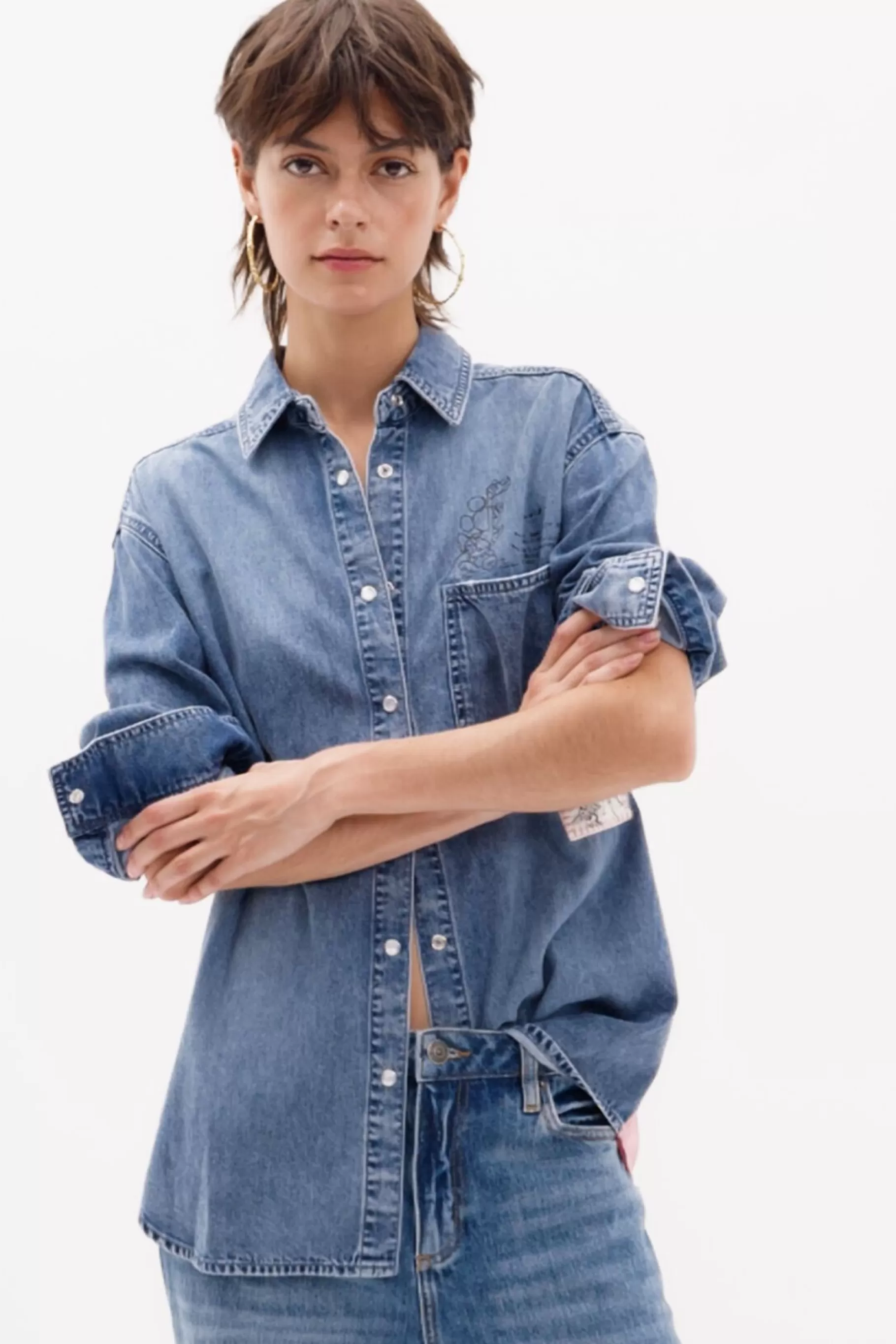 Desigual Camisa denim Mickey Mouse*Mujer Camisas Y Blusas