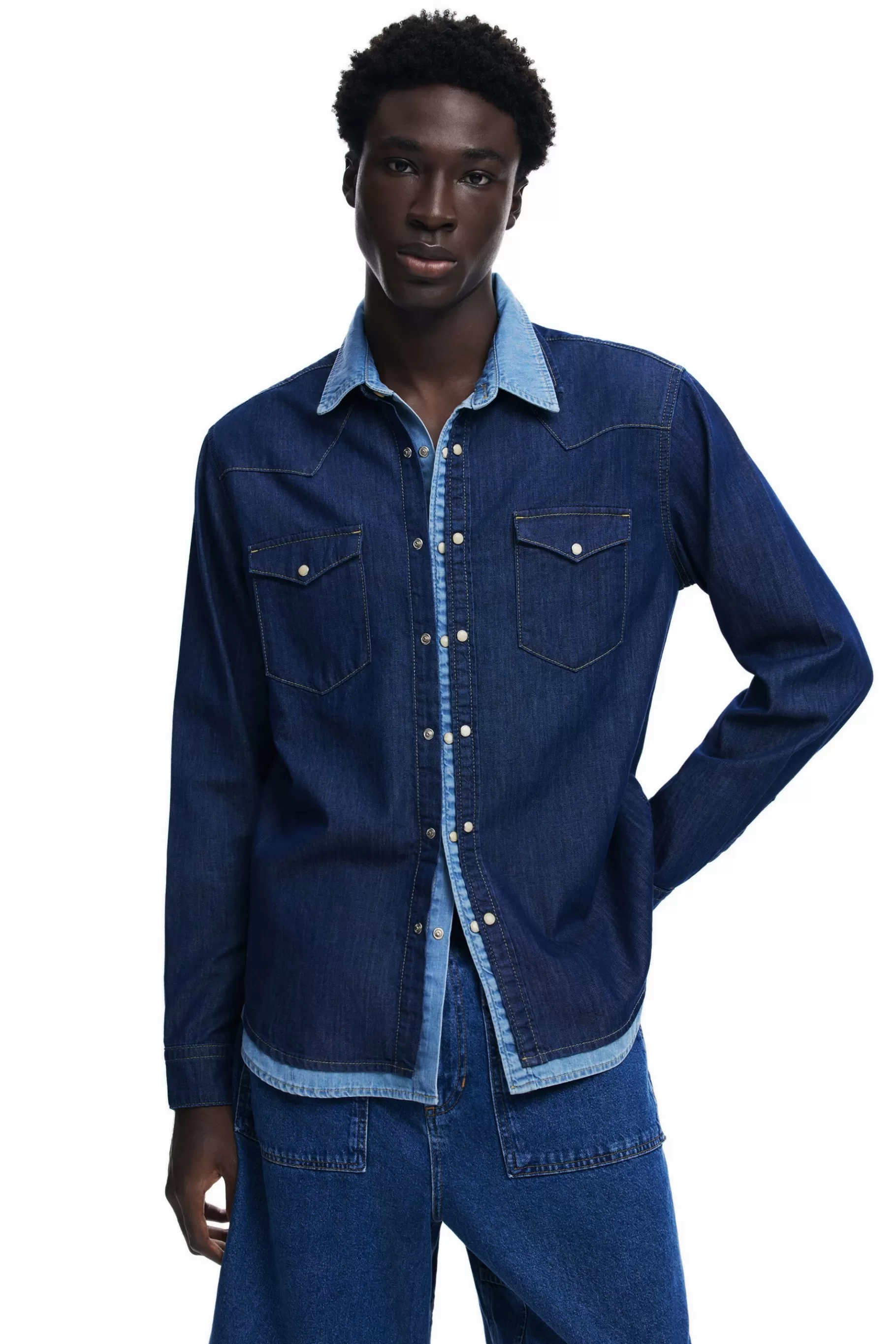 Desigual Camisa denim patchwork*Hombre Camisetas | Camisas