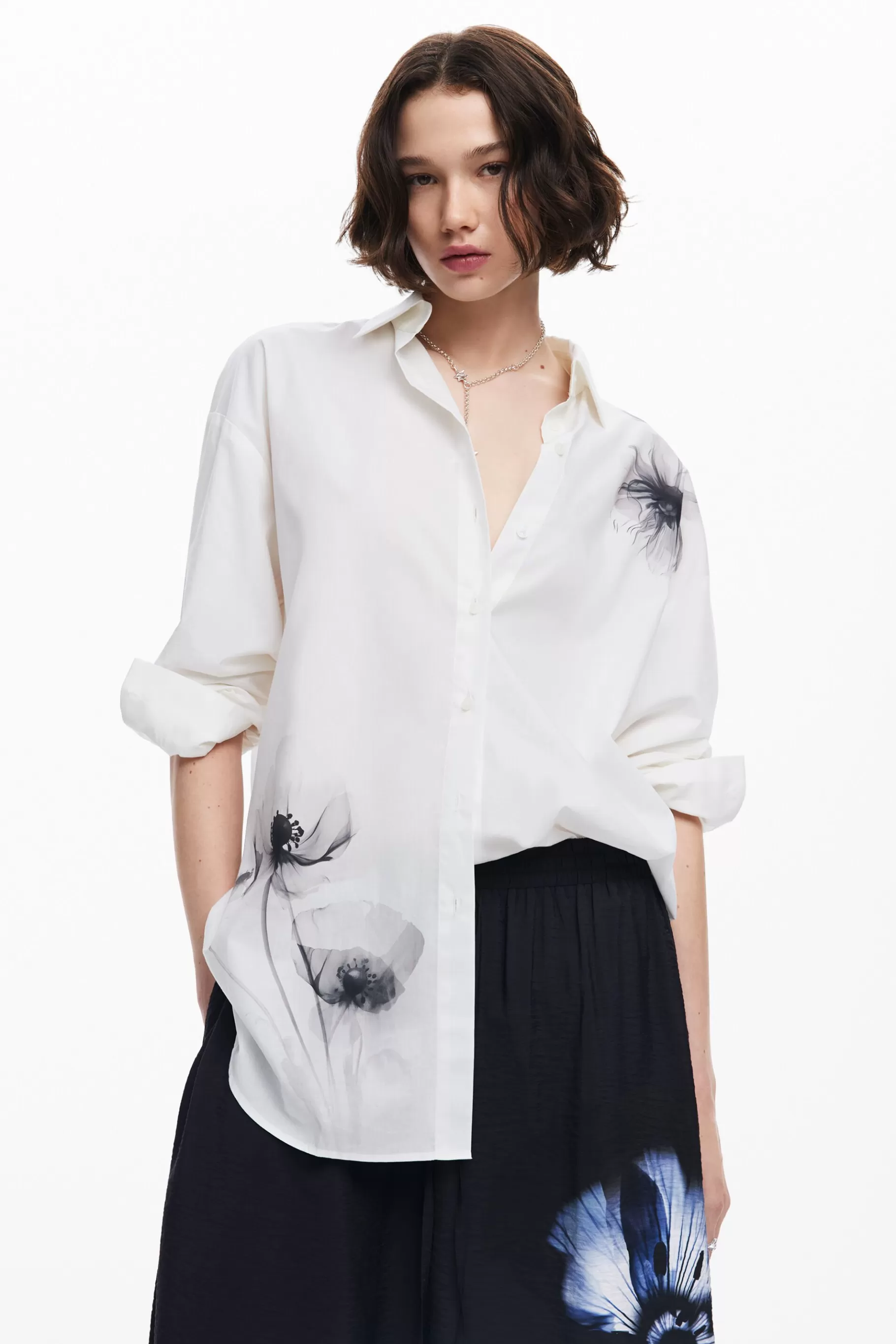 Desigual Camisa estampado amapolas*Mujer Camisas Y Blusas