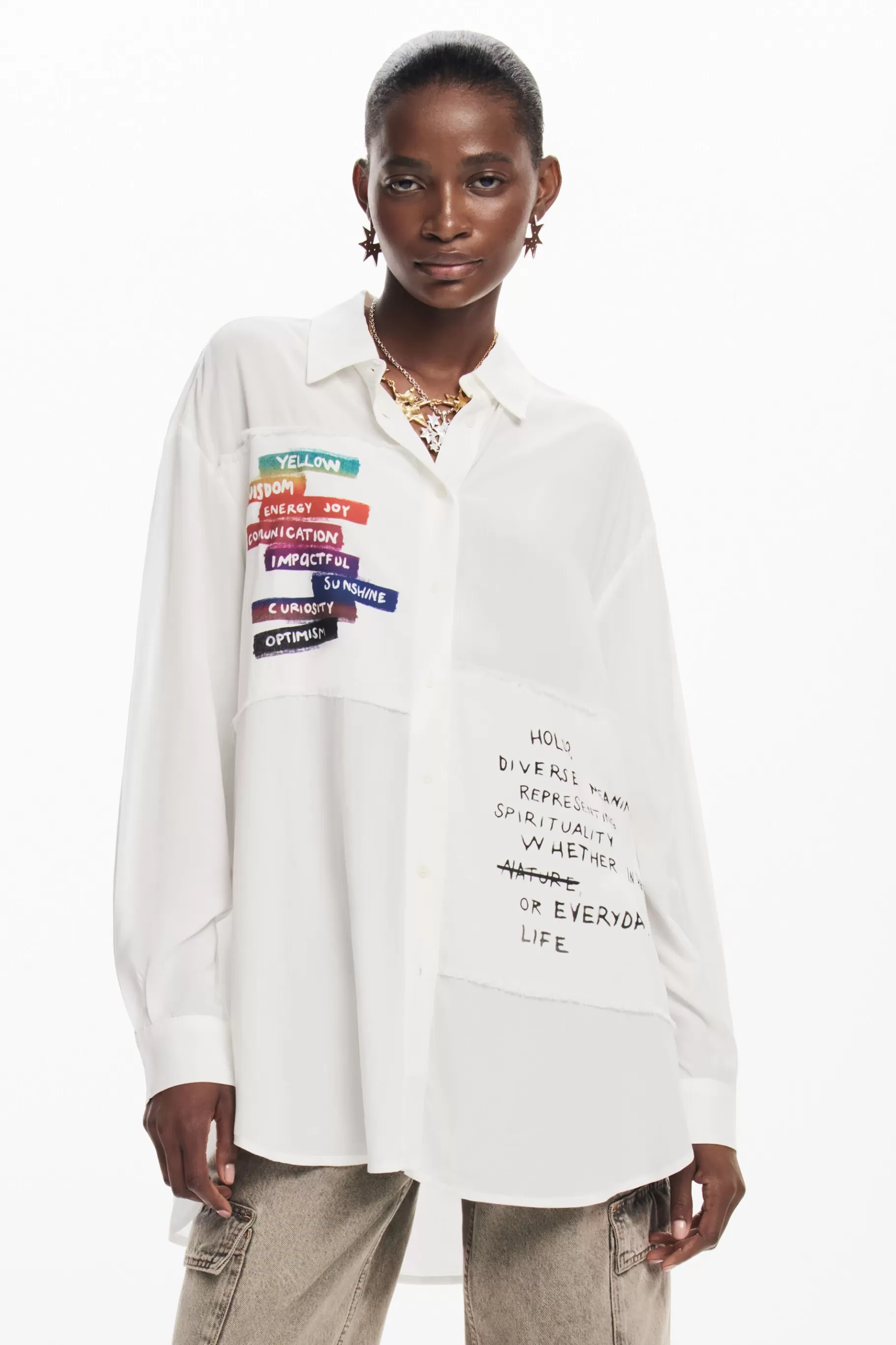 Desigual Camisa estampado letras*Mujer Camisas Y Blusas