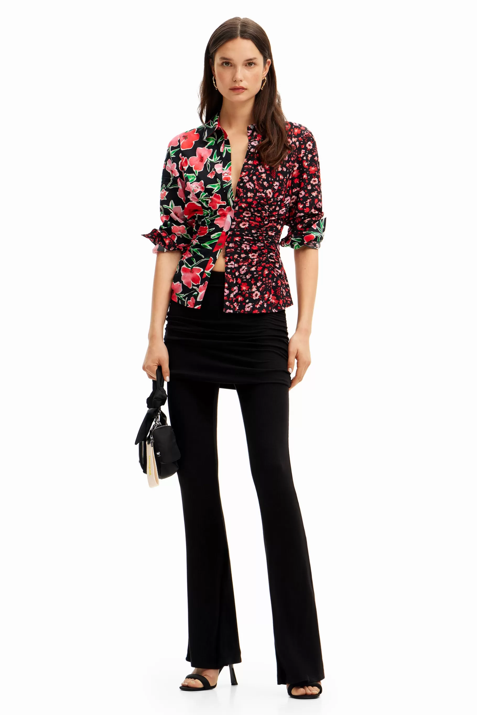Desigual Camisa fruncida flores*Mujer Camisas Y Blusas