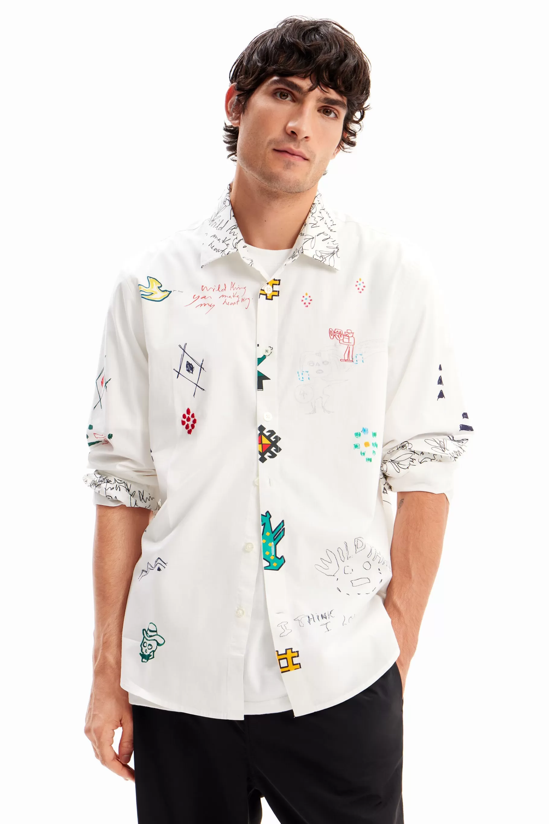 Desigual Camisa ilustrada mensajes*Hombre Camisetas | Camisas