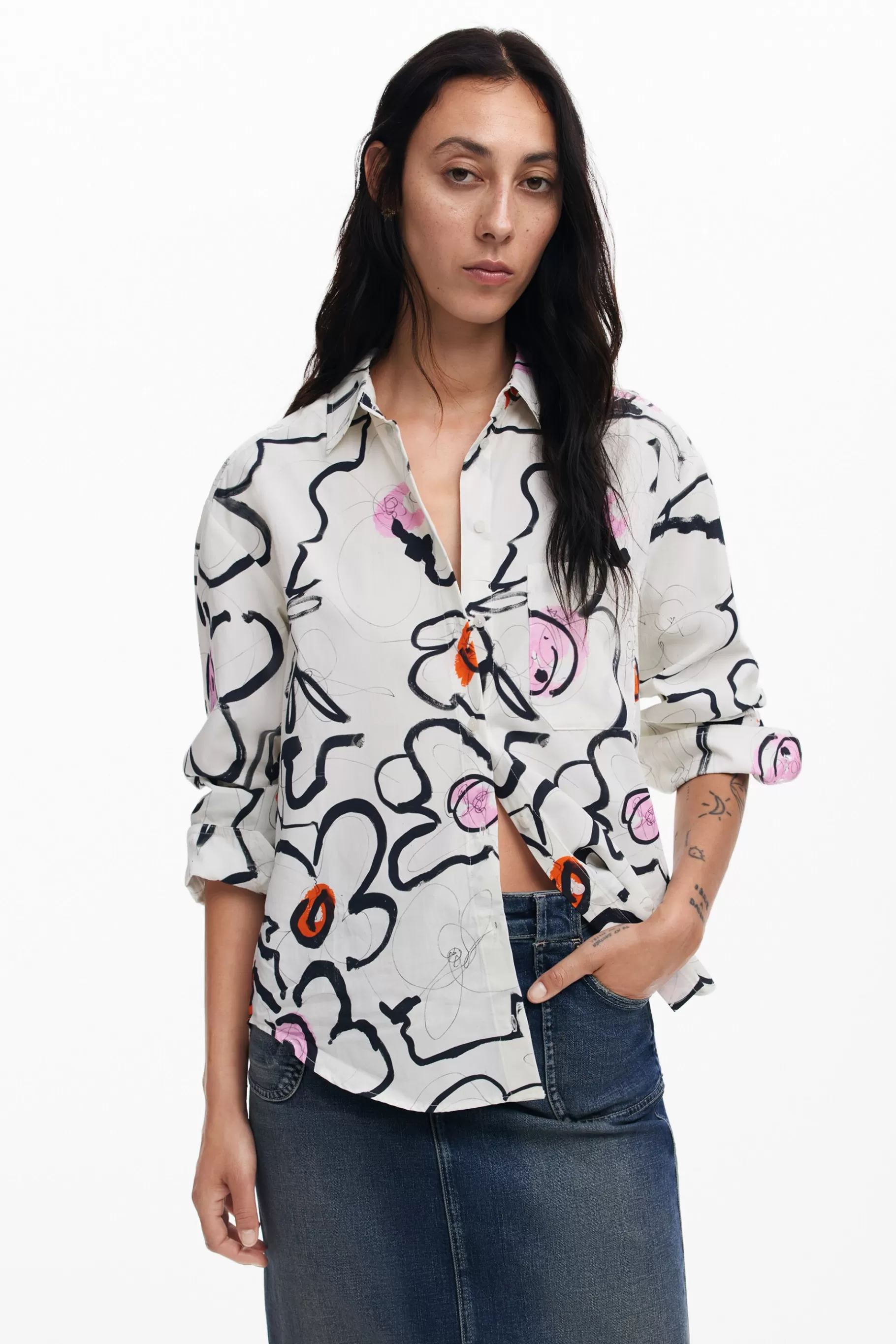 Desigual Camisa ligera flores*Mujer Camisas Y Blusas