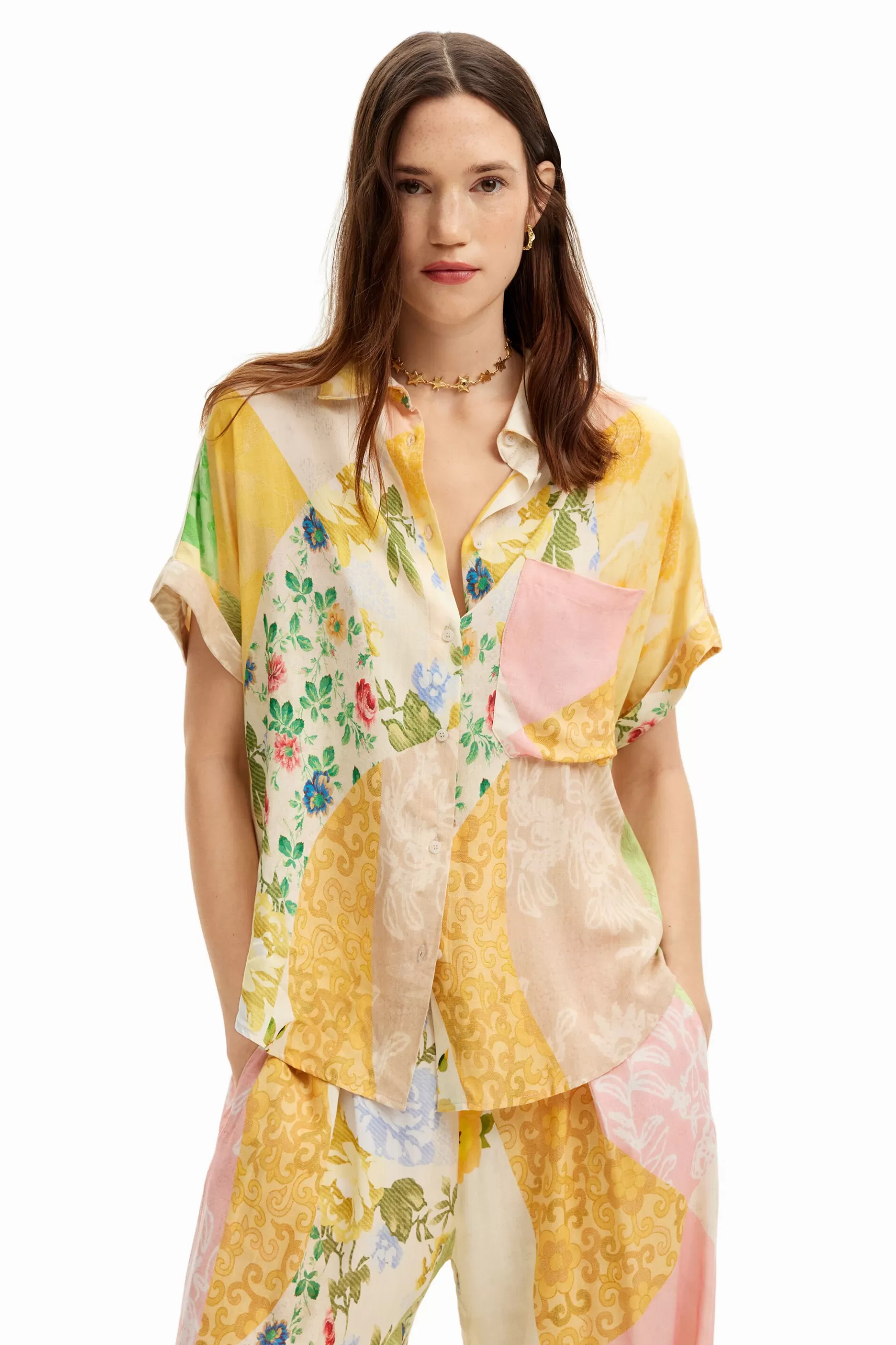 Desigual Camisa parcheado floral*Mujer Camisas Y Blusas