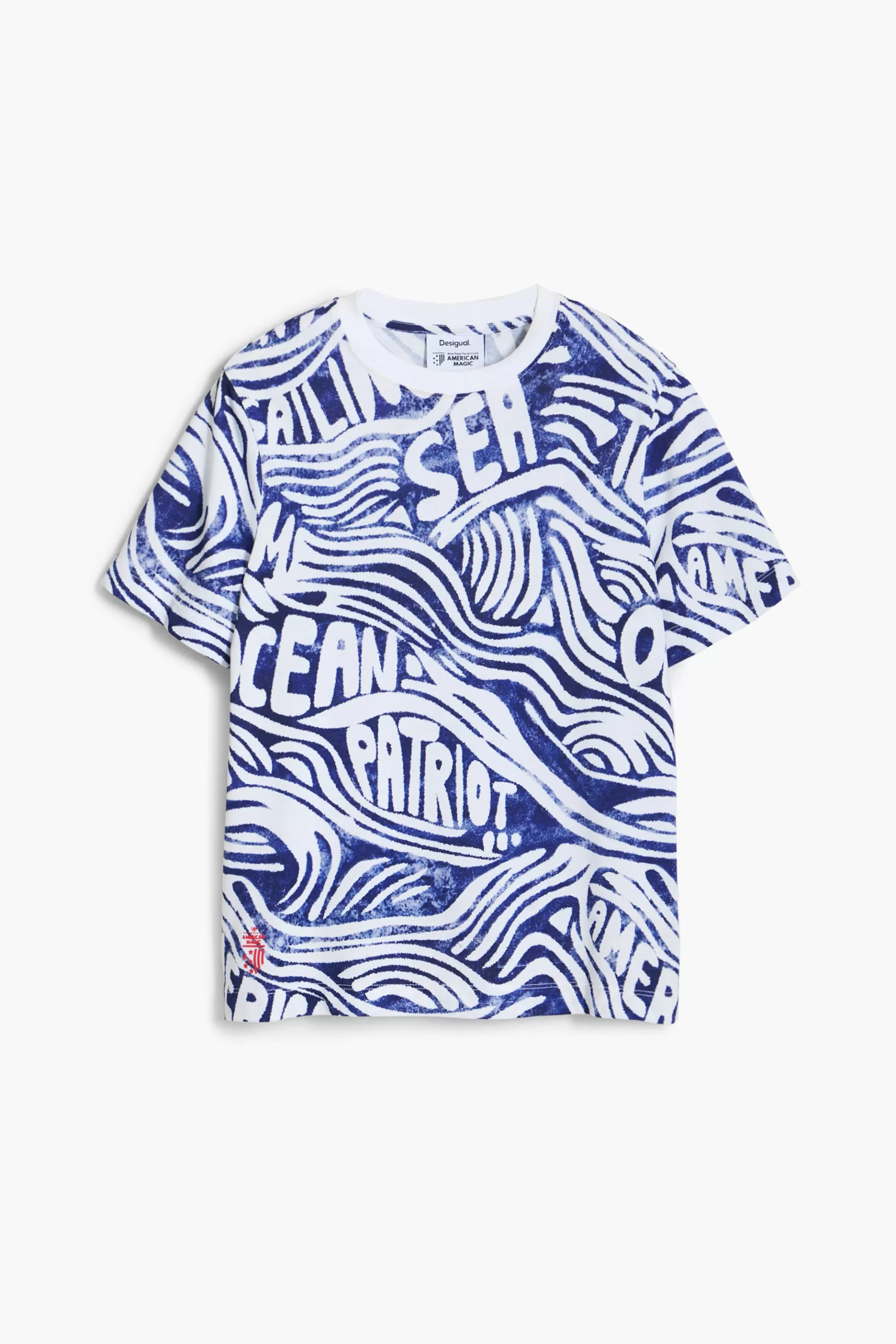 Desigual Camiseta azul American Magic*Mujer Camisas Y Blusas | Camisetas