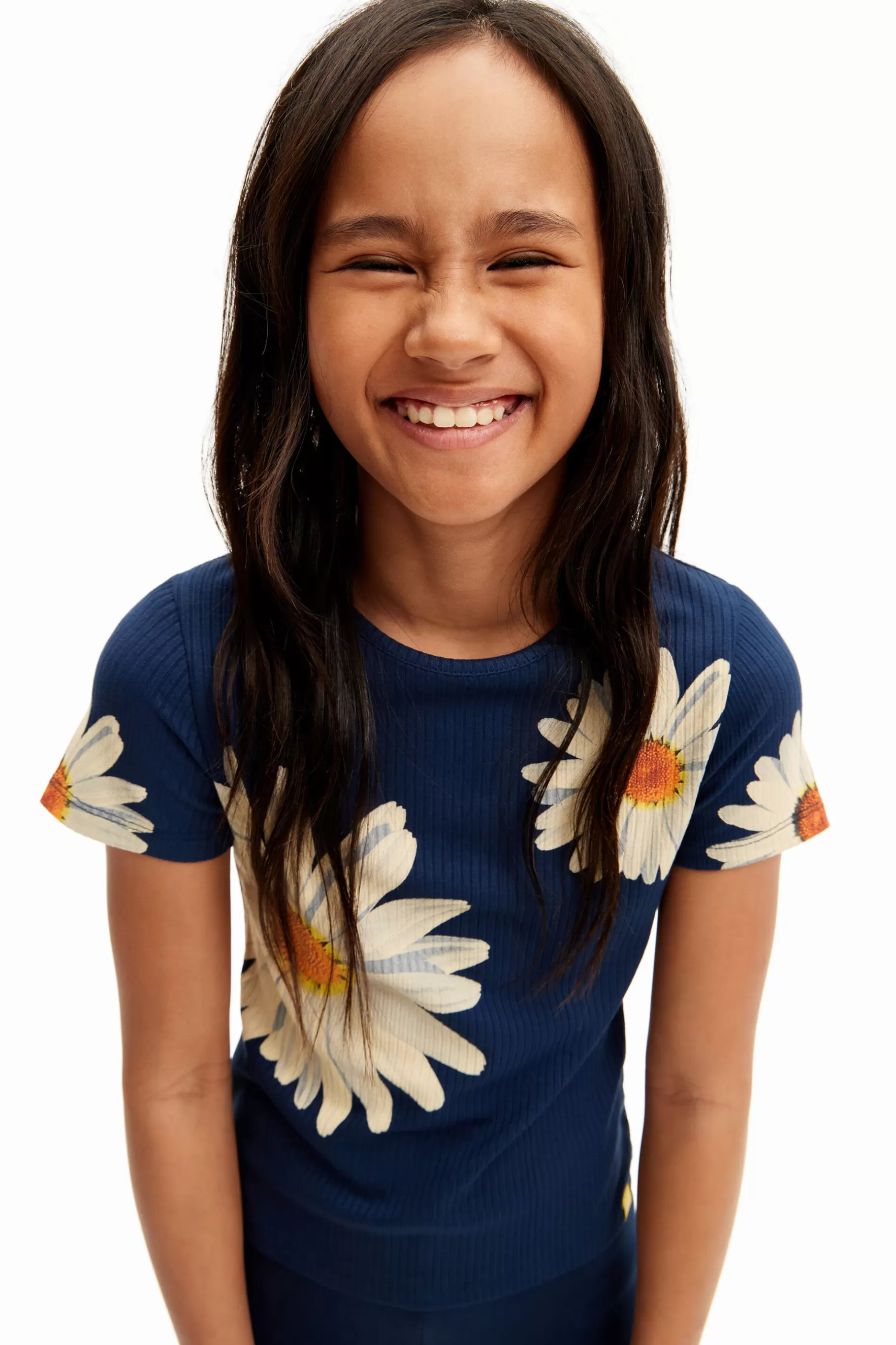 Desigual Camiseta canalé margaritas* Camisetas Y Camisas