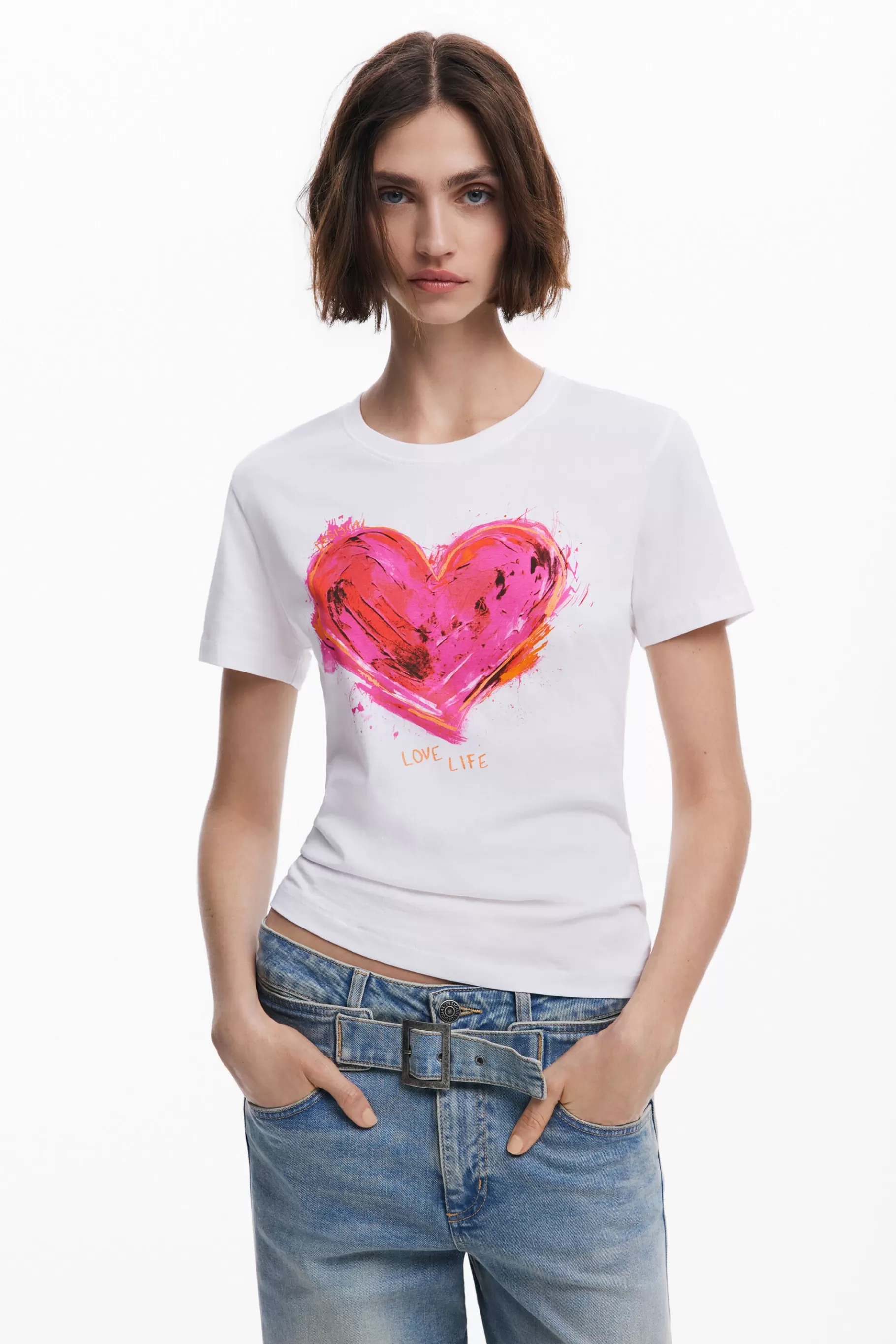 Desigual Camiseta corazón*Mujer Camisas Y Blusas | Camisetas