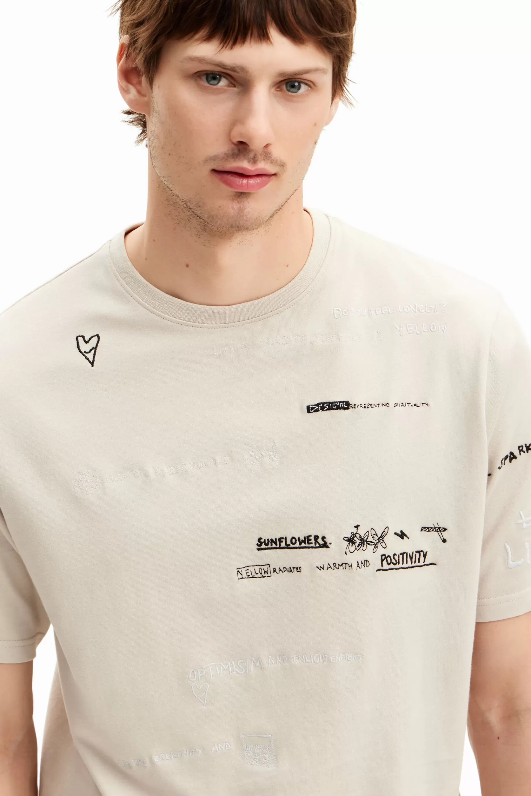 Desigual Camiseta de manga corta con diseño de lettering*Hombre Camisetas