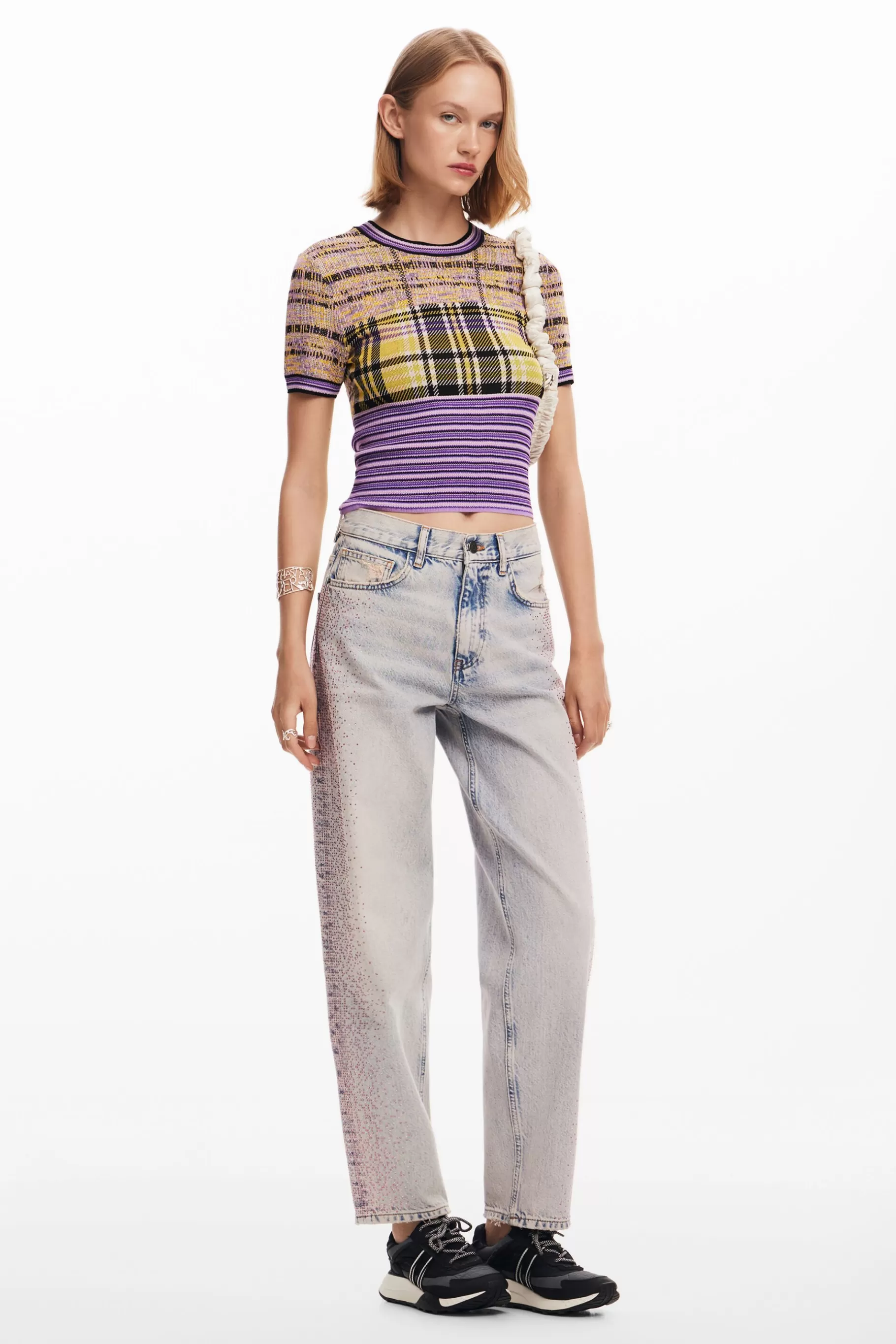 Desigual Camiseta de punto cuadros*Mujer Ropa De Punto | Camisas Y Blusas