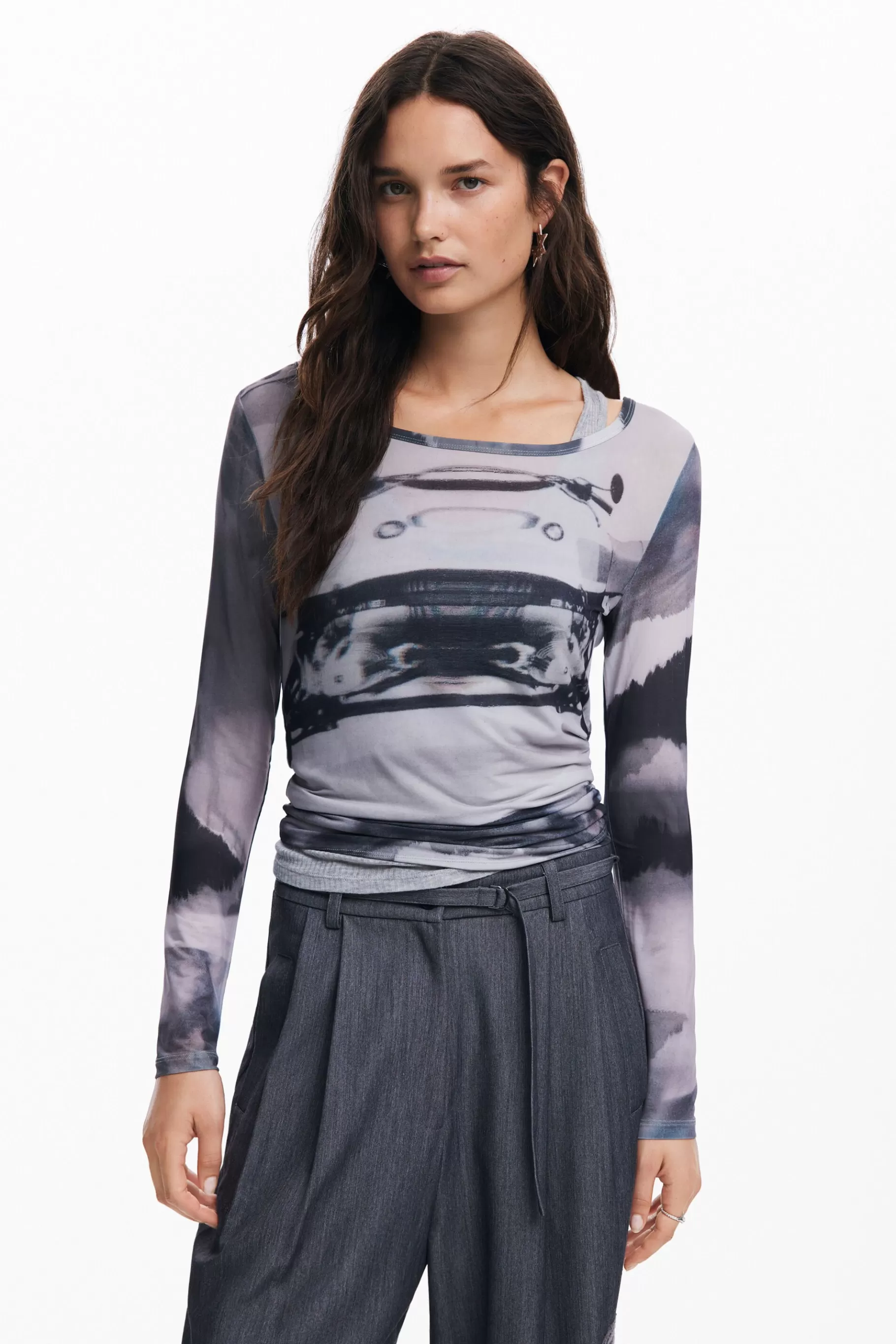 Desigual Camiseta estampado coche*Mujer Camisas Y Blusas | Camisetas