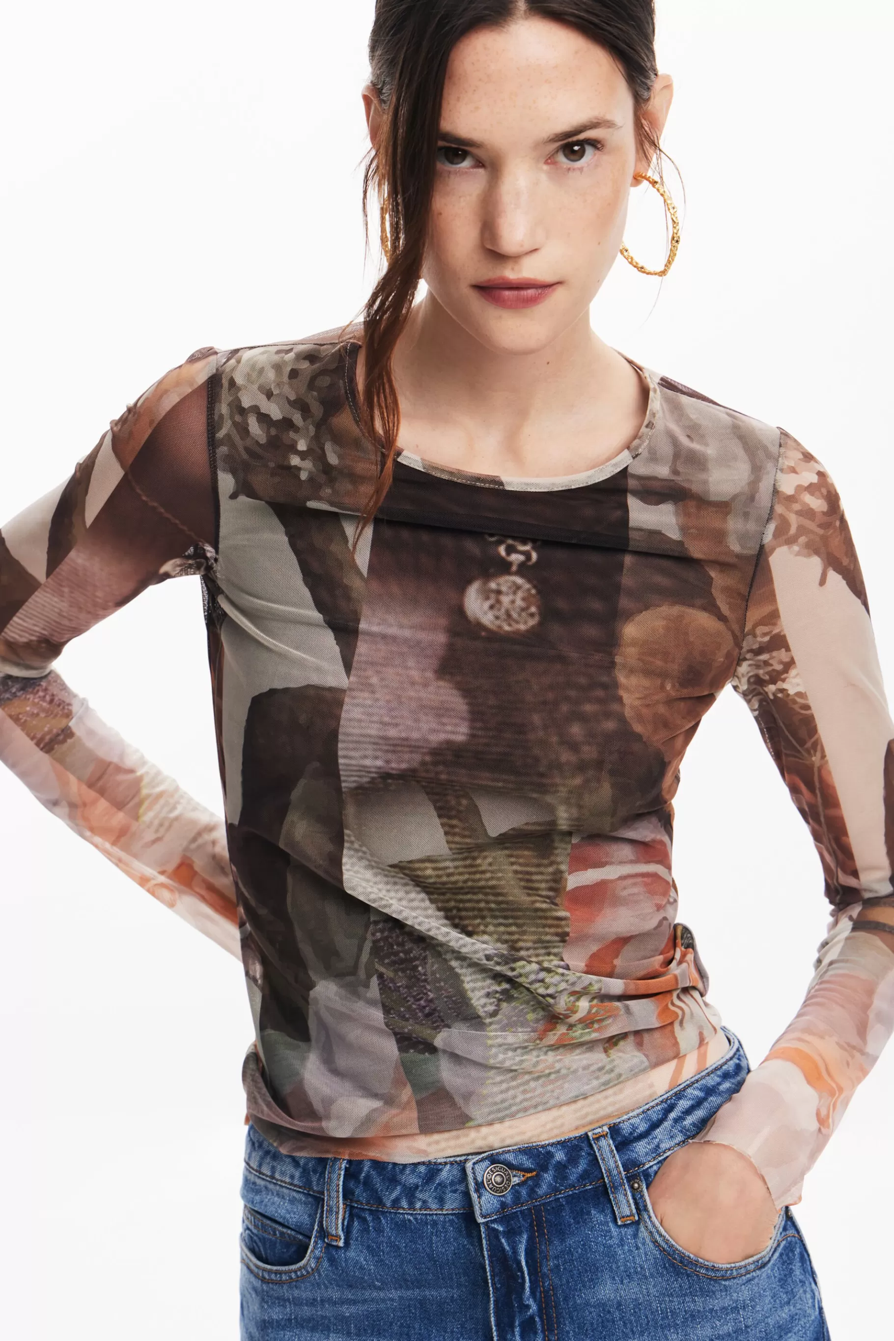 Desigual Camiseta estampado flores*Mujer Camisas Y Blusas | Camisetas