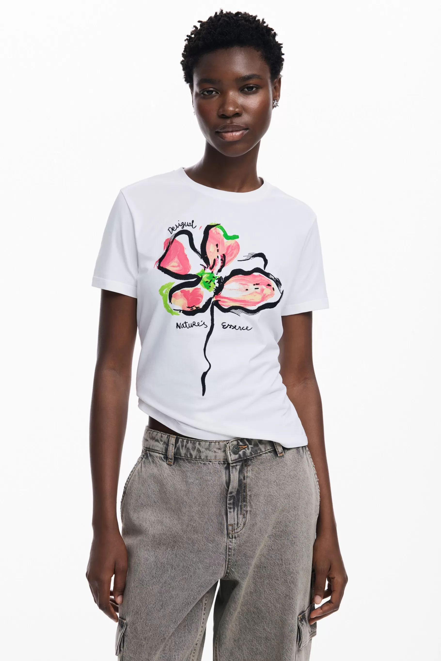 Desigual Camiseta flor*Mujer Camisas Y Blusas | Camisetas
