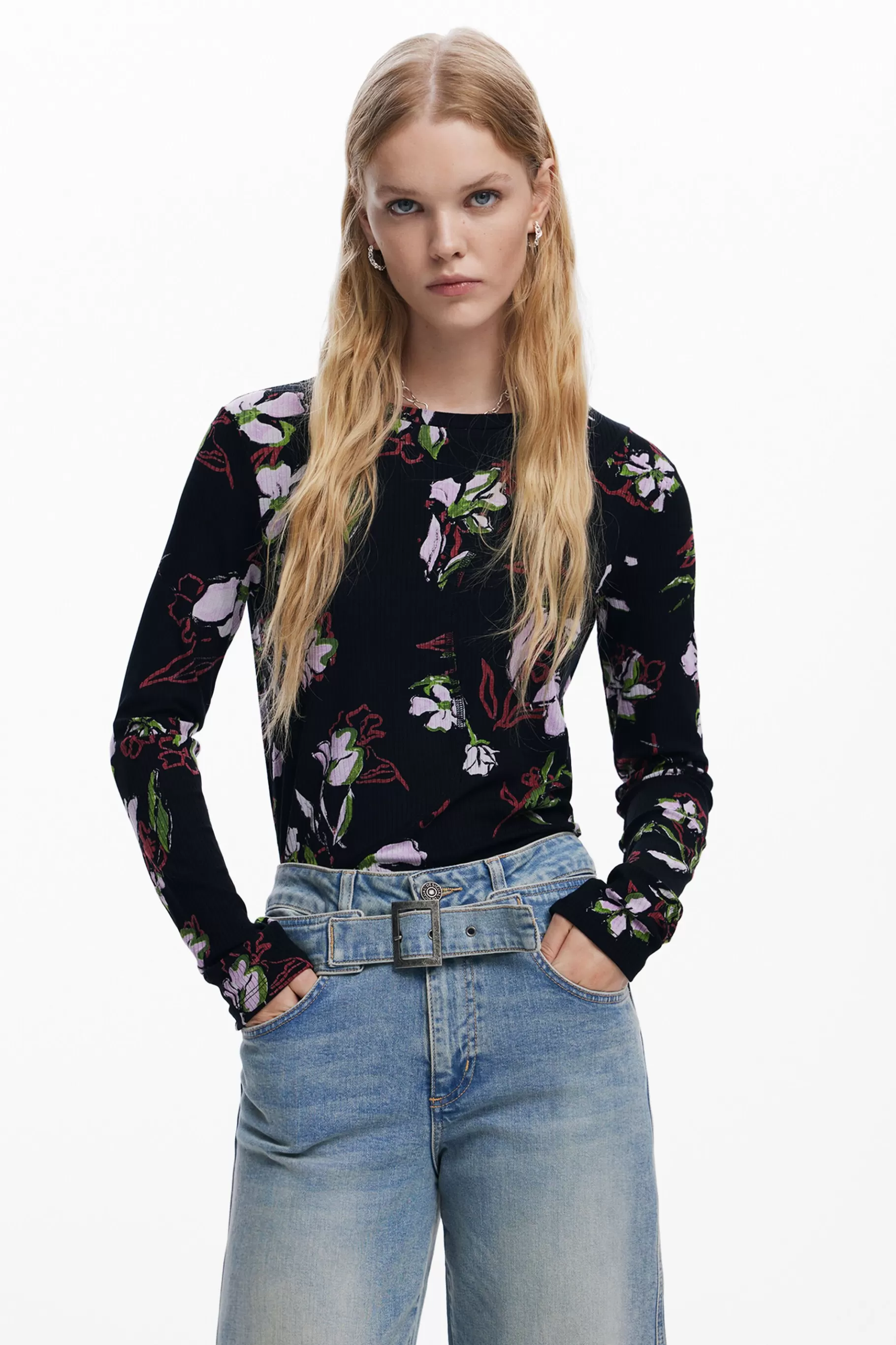 Desigual Camiseta flores*Mujer Camisas Y Blusas | Camisetas